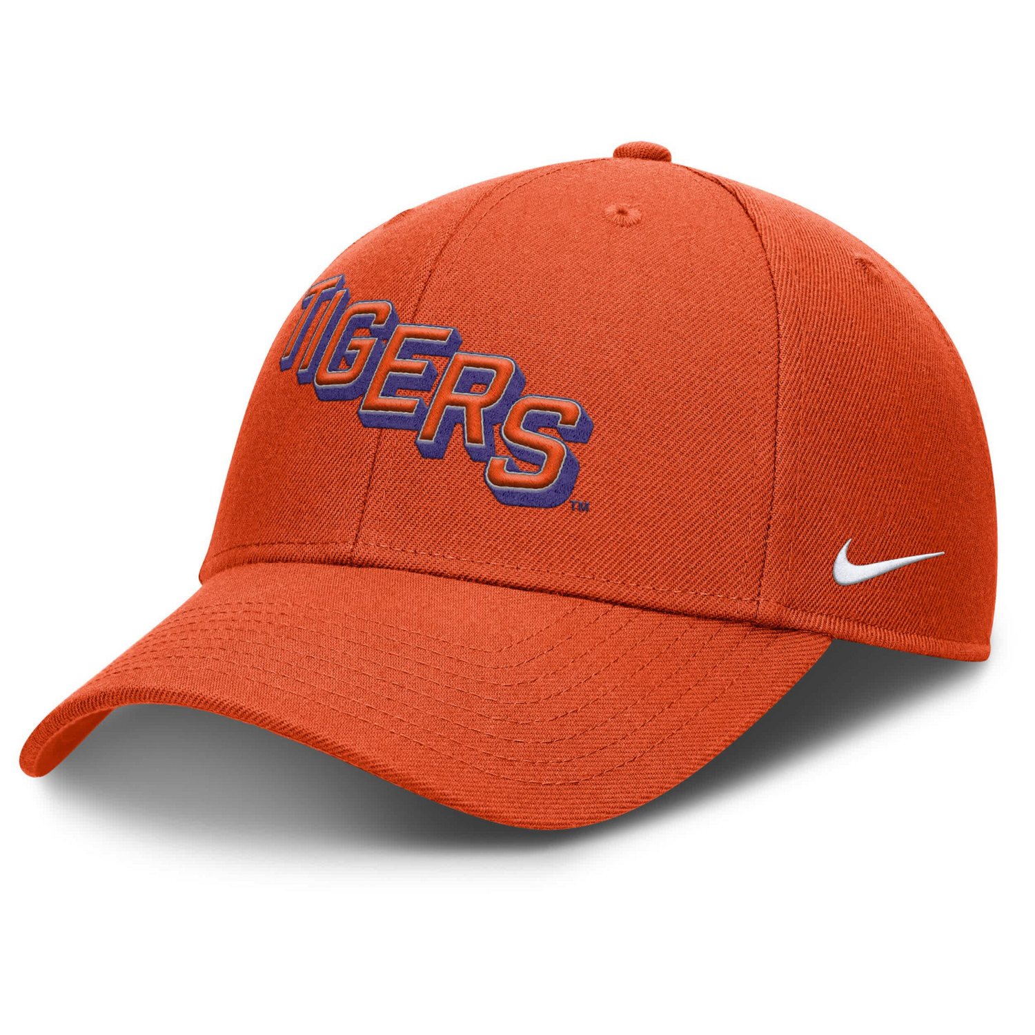 Nike Clemson Tigers Slanted Primetime Rise Performance Adjustable Hat