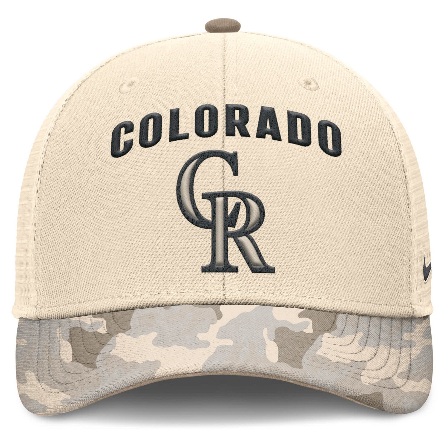 Nike Colorado Rockies Camo Pack Rise Adjustable Trucker Hat - view number 2