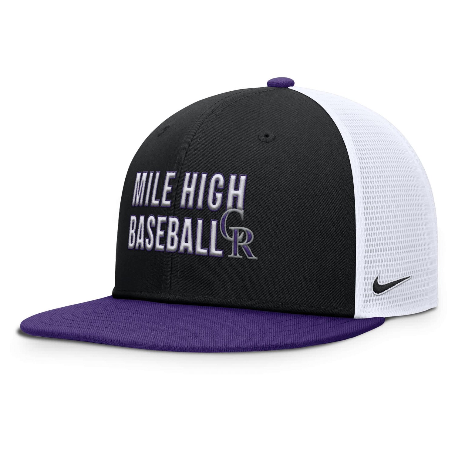 Nike Colorado Rockies Pro Trucker Snapback Hat - view number 3