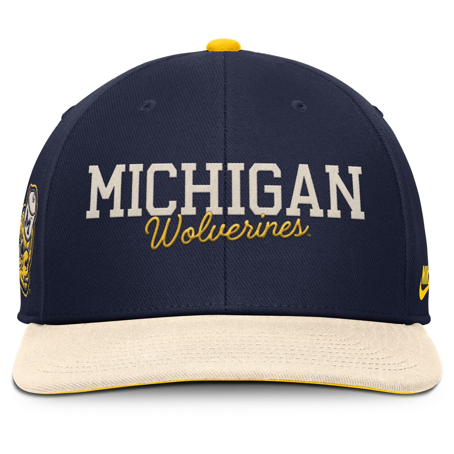 Nike Cream Michigan Wolverines Pro Legacy Script Snapback Hat