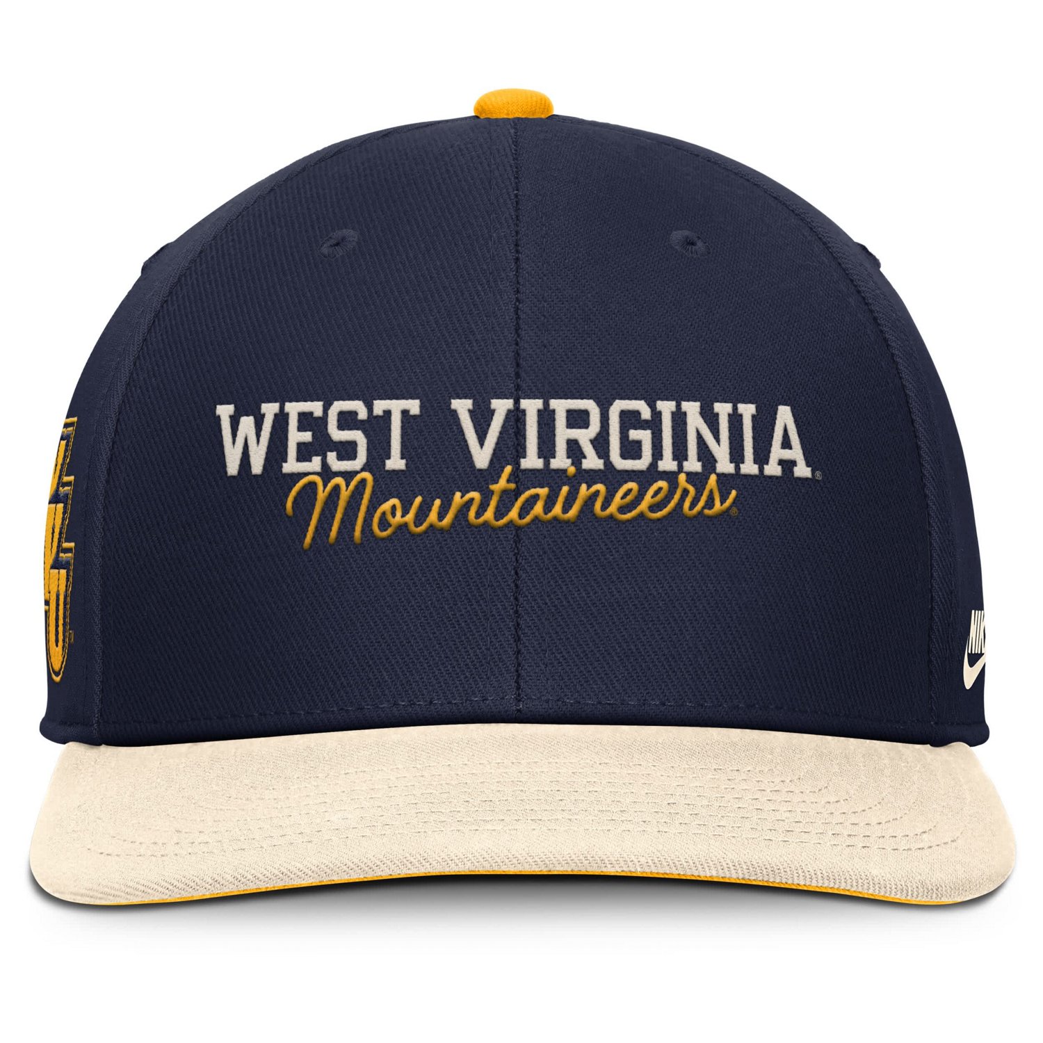 Nike Cream West Virginia Mountaineers Pro Legacy Script Snapback Hat