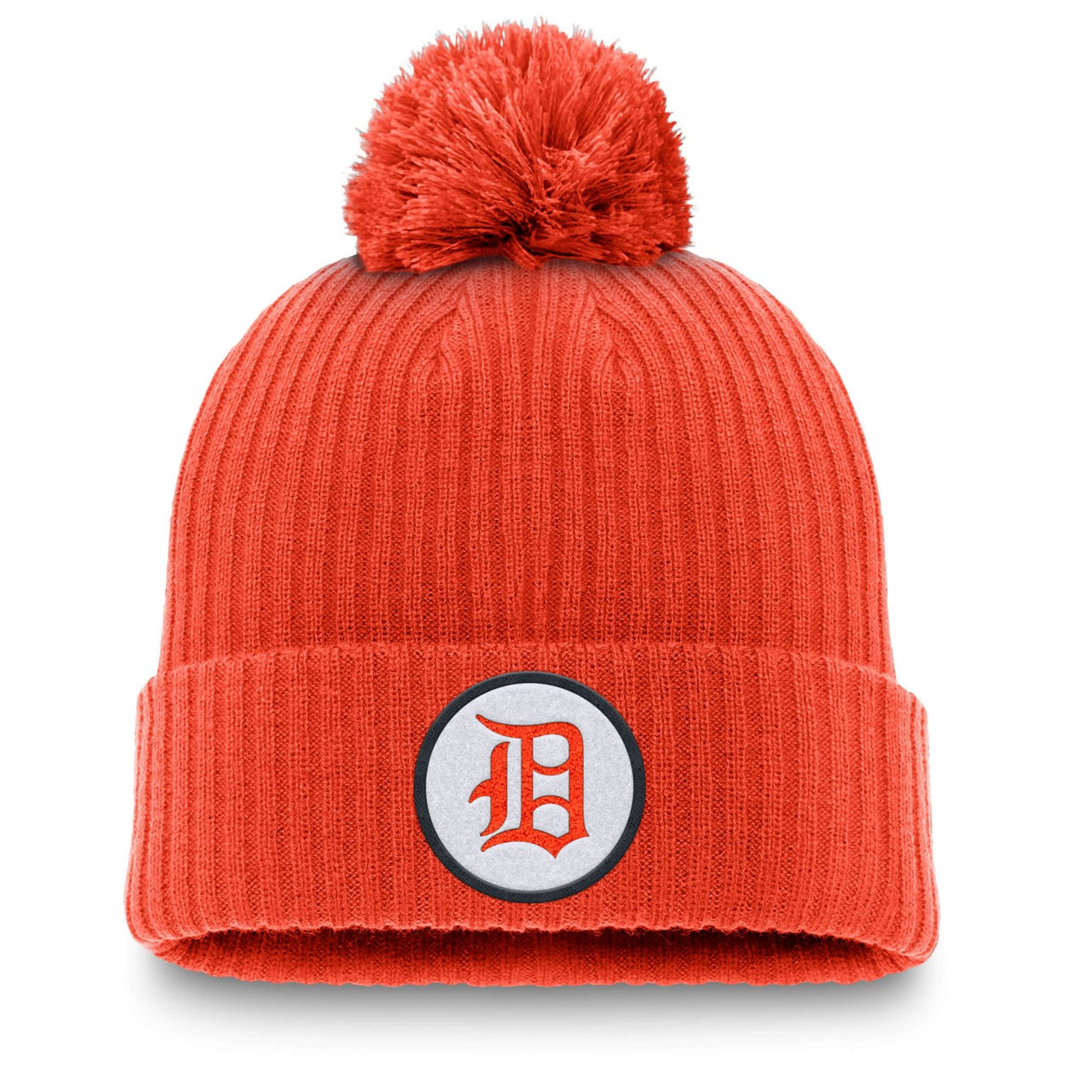 Nike Detroit Tigers Cooperstown Collection Patch Cuffed Knit Hat with Pom