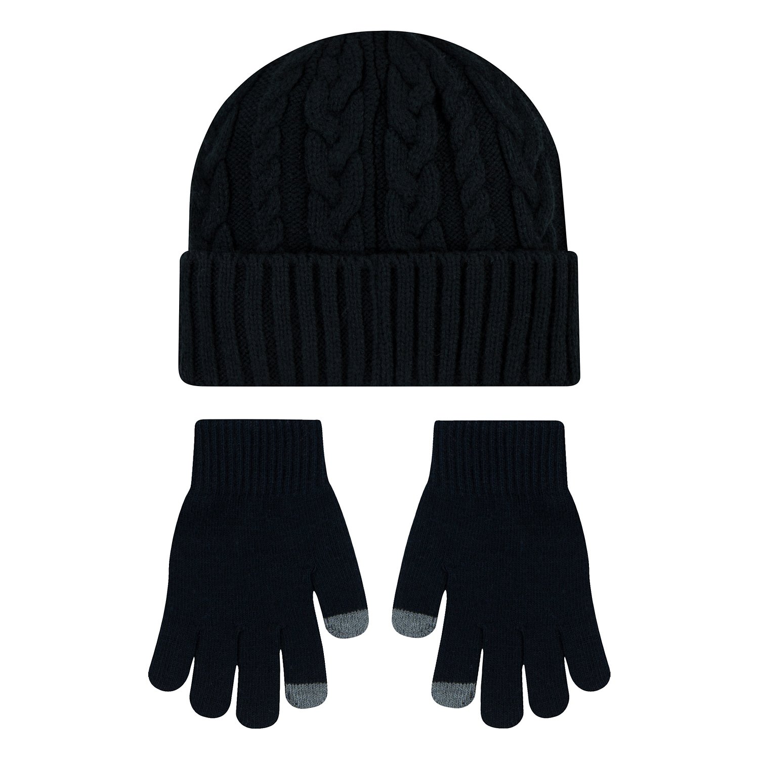 Nike Girls' Cable Knit Beanie and Gloves Set - view number 2