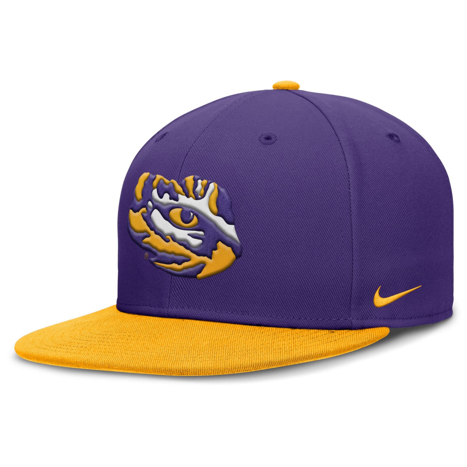 Nike Gold LSU Tigers Two-Tone Primetime Performance Fitted Hat                                                                   - view number 1