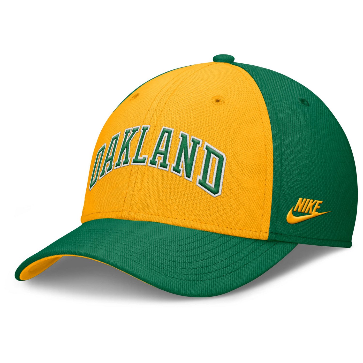 Nike Gold Oakland Athletics Rise Swoosh Performance Flex Hat