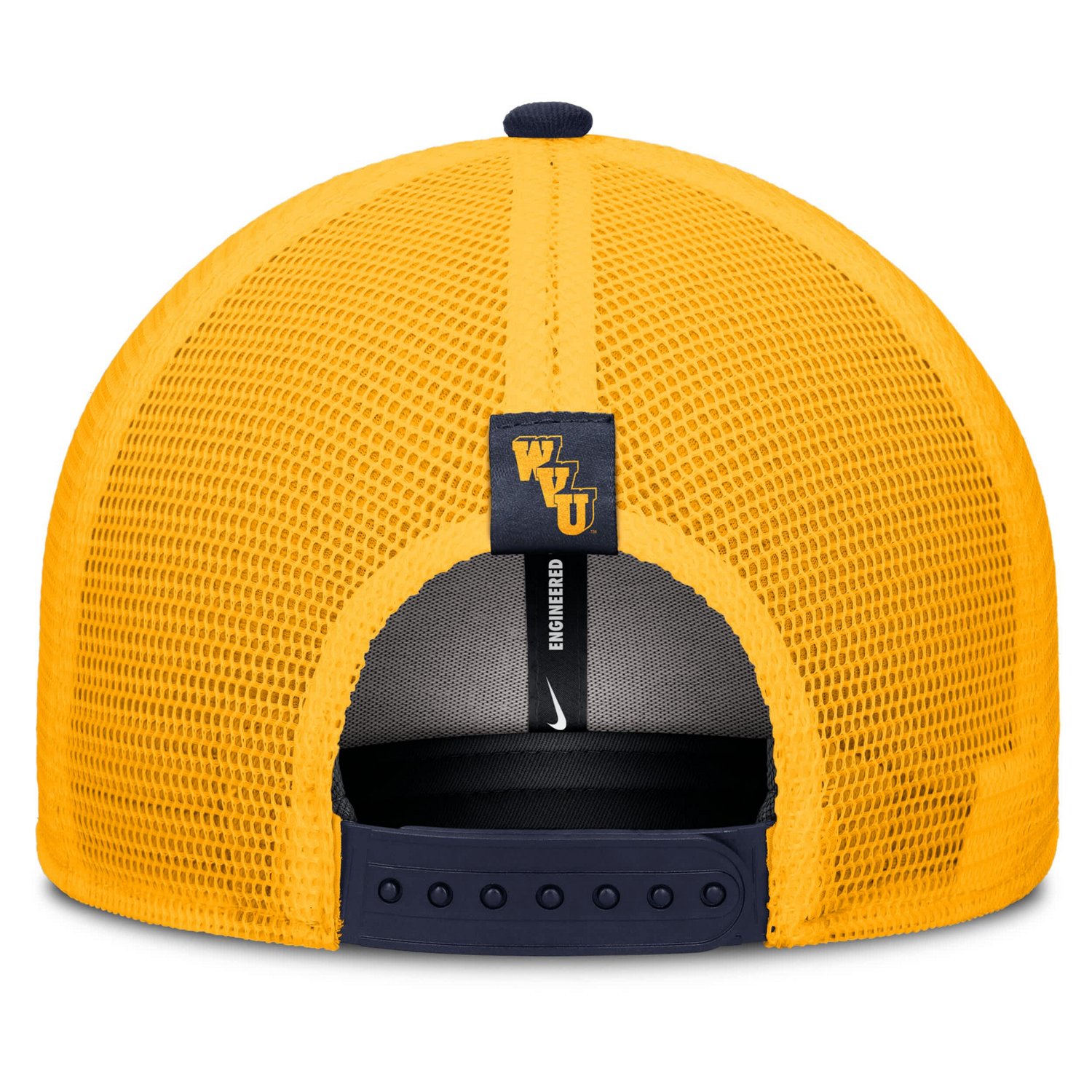 Nike Gold West Virginia Mountaineers Legacy Arch Rise Performance Trucker Adjustable Hat - view number 4