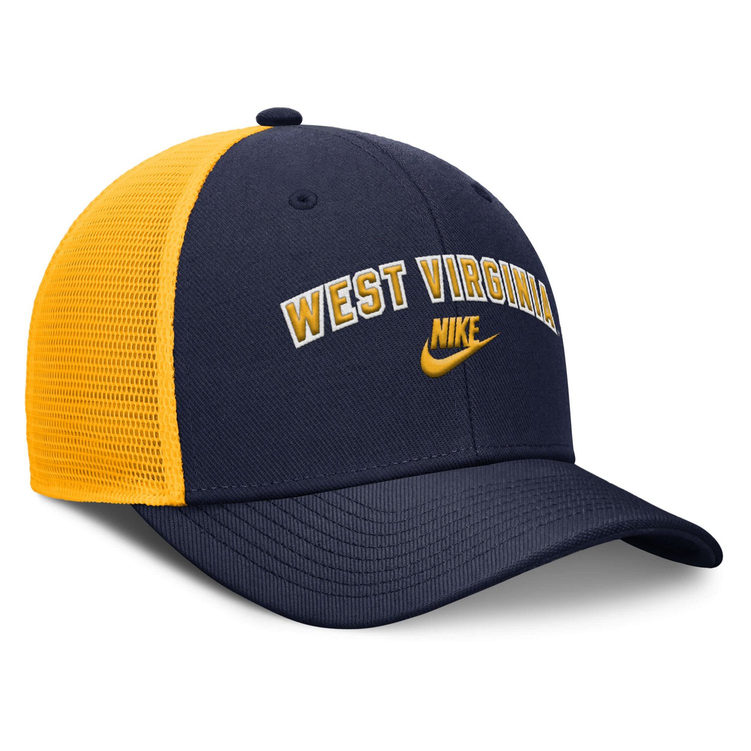 Nike Gold West Virginia Mountaineers Legacy Arch Rise Performance Trucker Adjustable Hat - view number 3