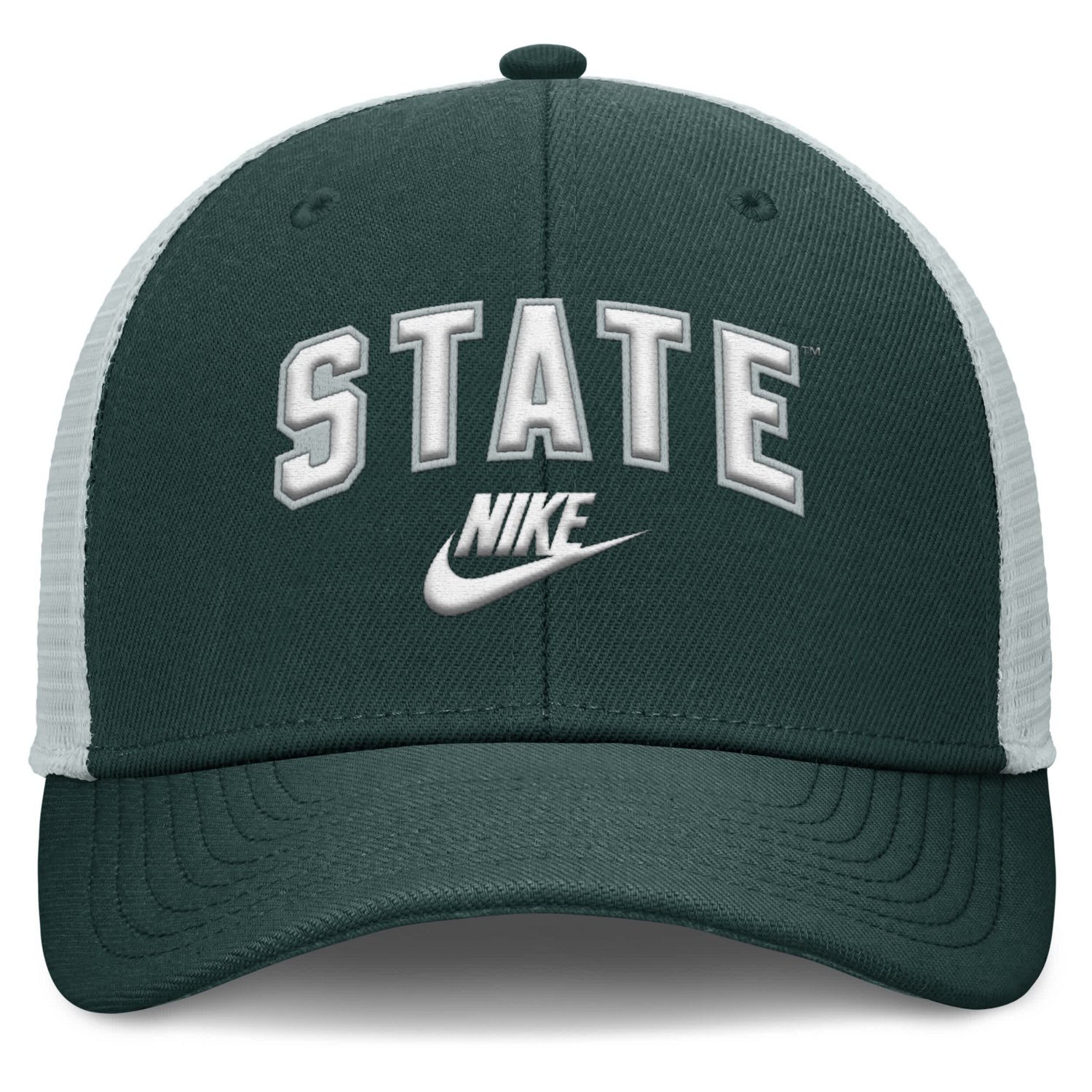 Nike Gray Michigan State Spartans Legacy Arch Rise Performance Trucker Adjustable Hat - view number 2