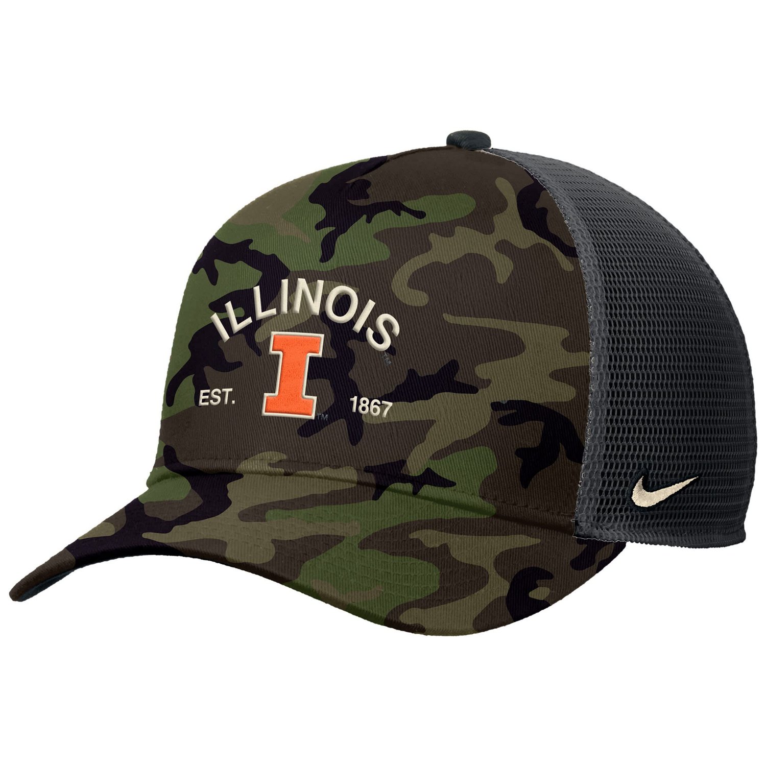 Nike Illinois Fighting Illini 2025 Military Appreciation Rise Adjustable Trucker Hat