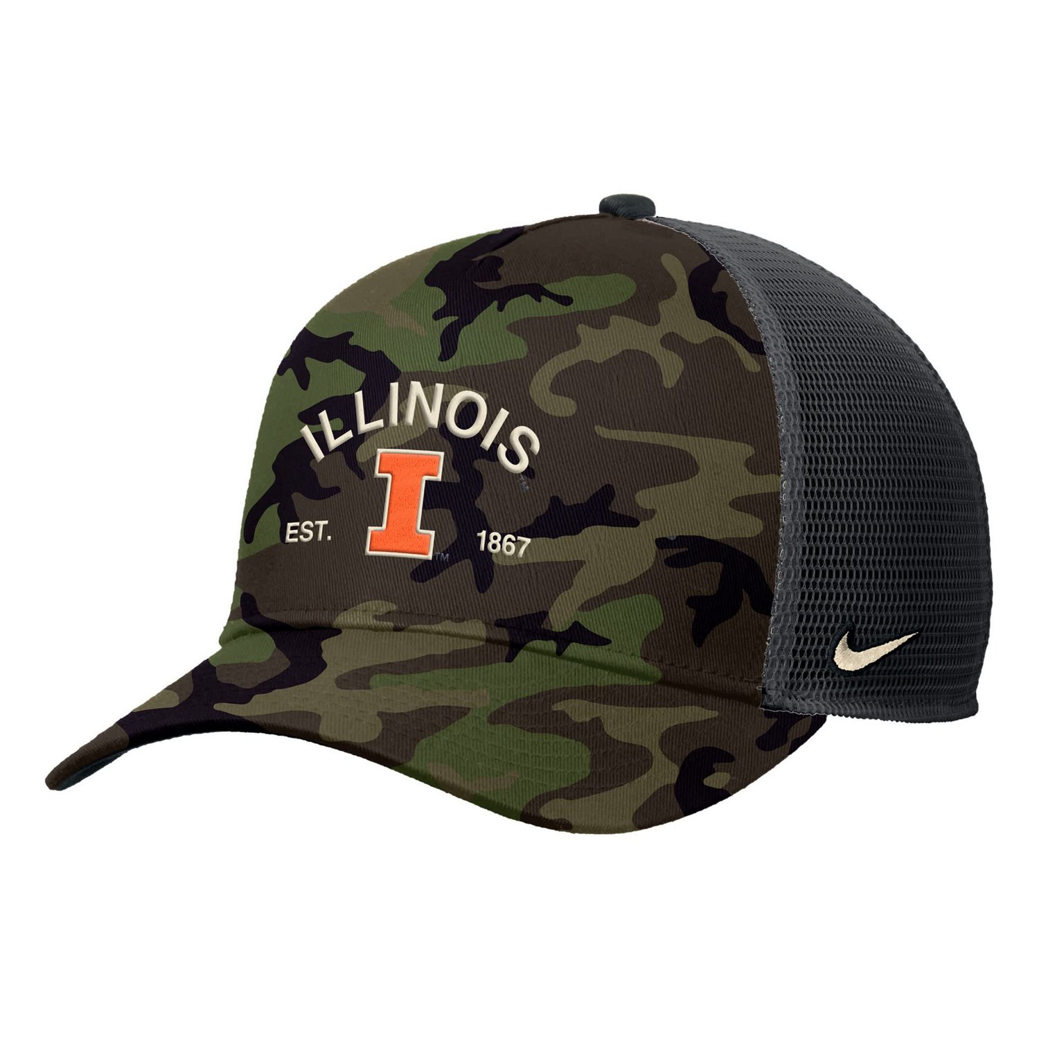 Nike Illinois Fighting Illini 2025 Military Appreciation Rise Adjustable Trucker Hat - view number 2