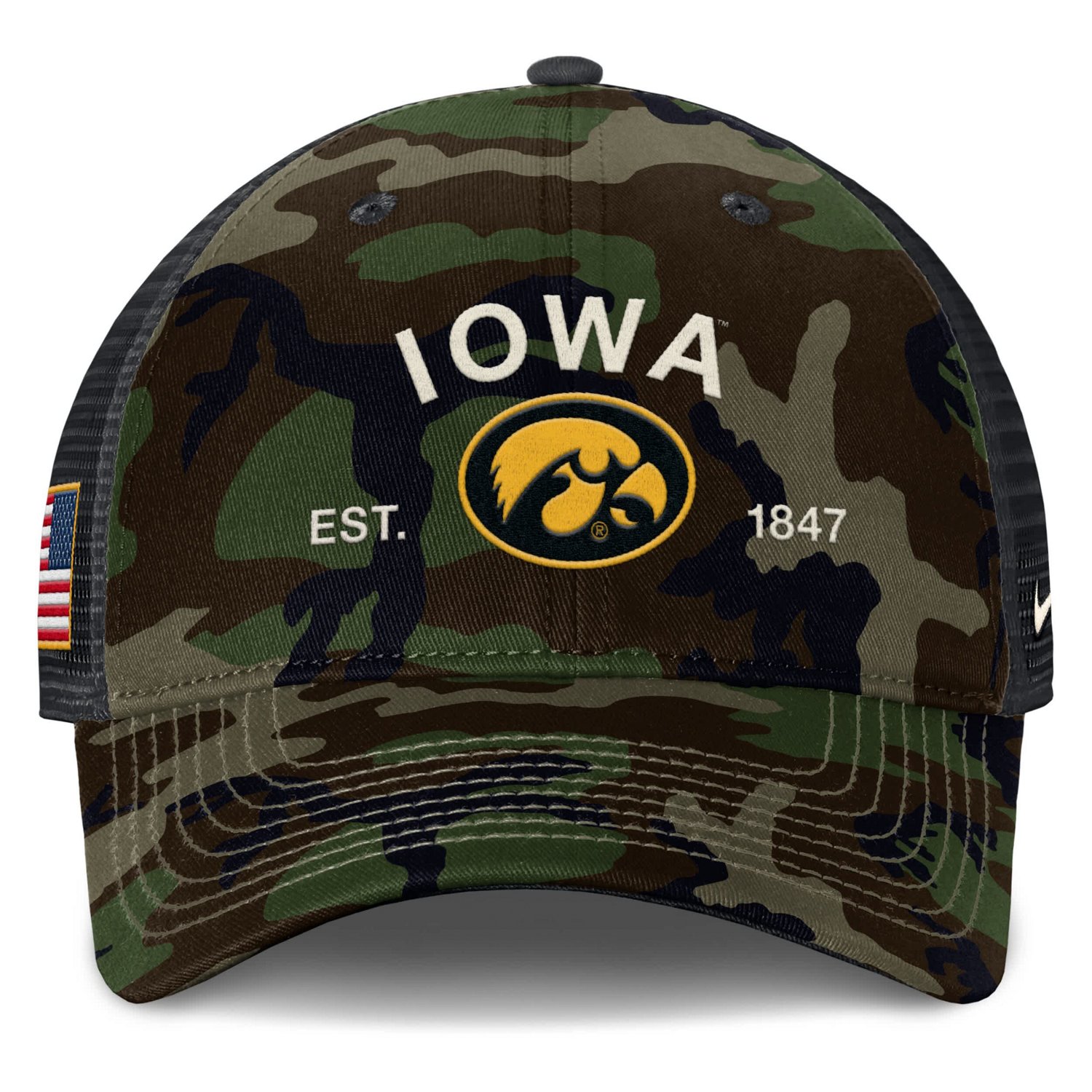 Nike Iowa Hawkeyes 2025 Military Appreciation Rise Adjustable Trucker Hat - view number 2