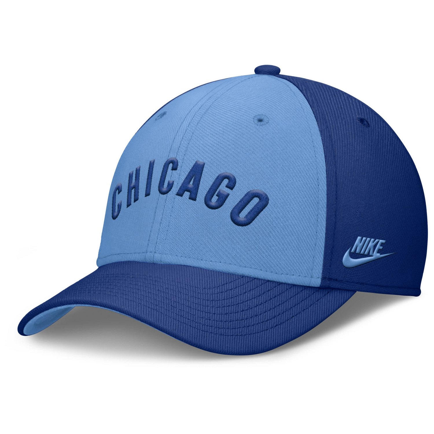 Nike Light Blue Chicago Cubs Rise Swoosh Performance Flex Hat