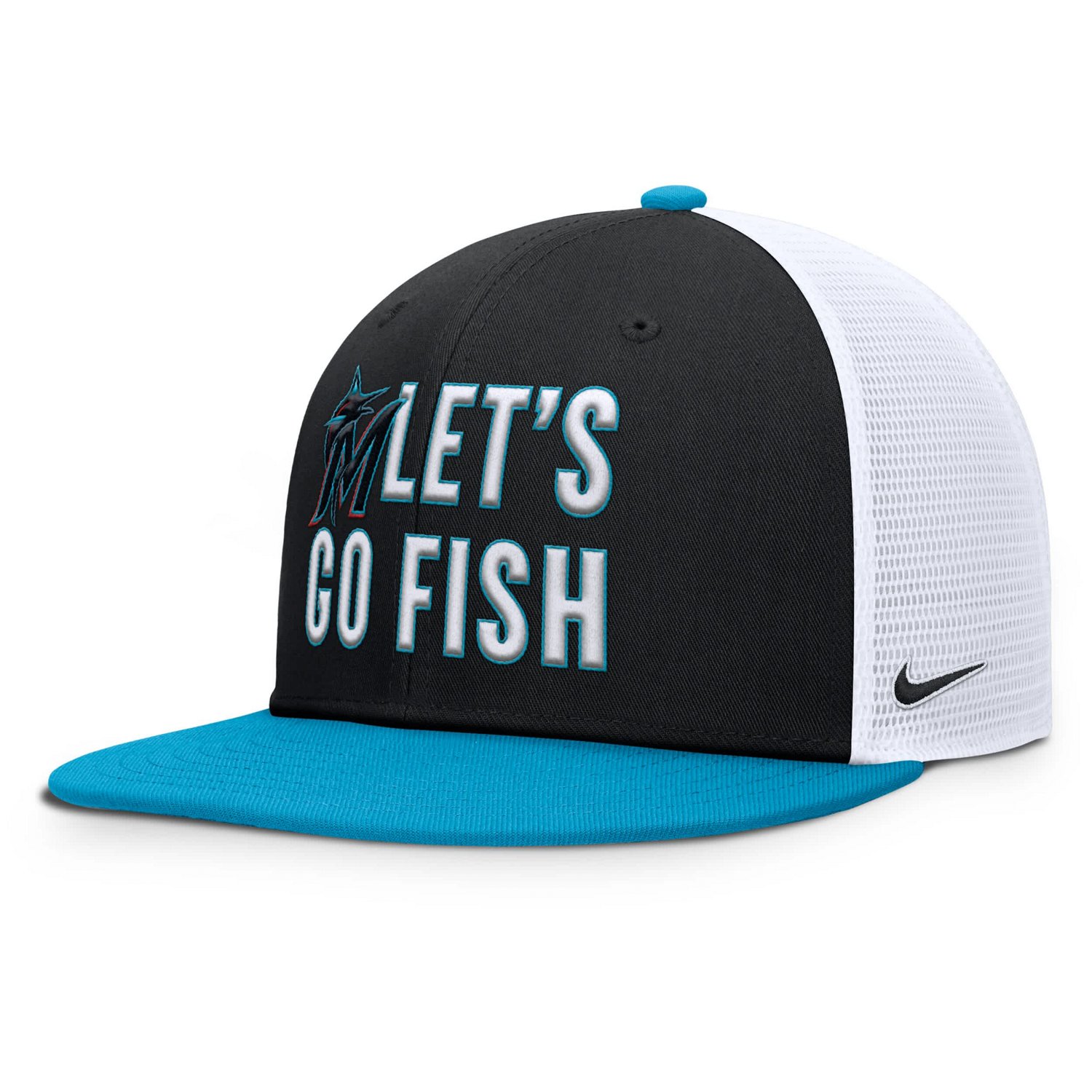 Nike Light Blue Miami Marlins Pro Performance Trucker Snapback Hat - view number 3