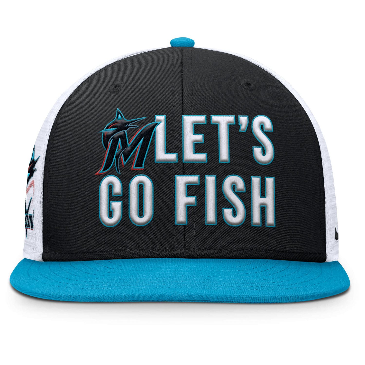 Nike Light Blue Miami Marlins Pro Performance Trucker Snapback Hat - view number 2