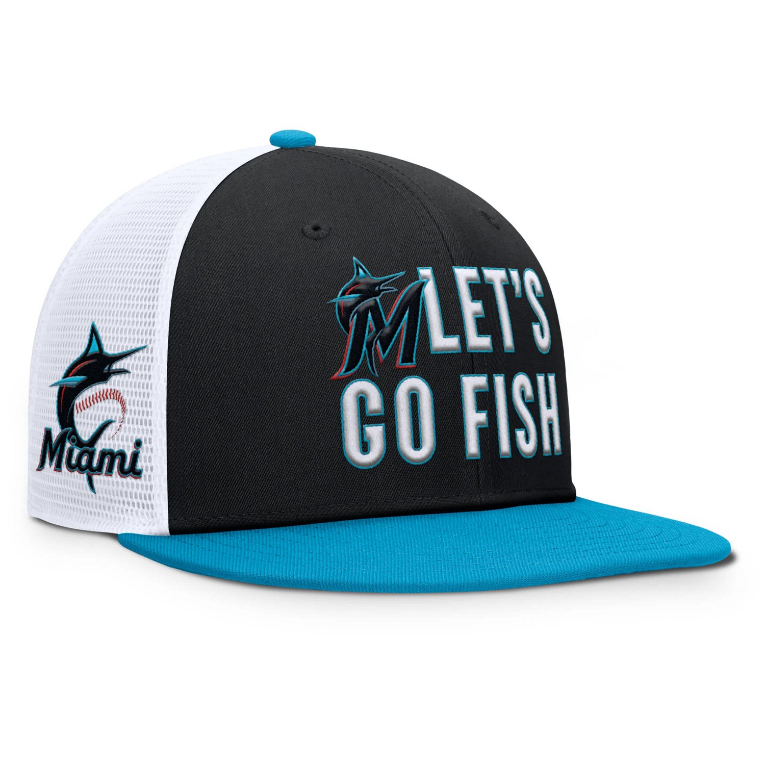 Nike Light Blue Miami Marlins Pro Performance Trucker Snapback Hat - view number 1