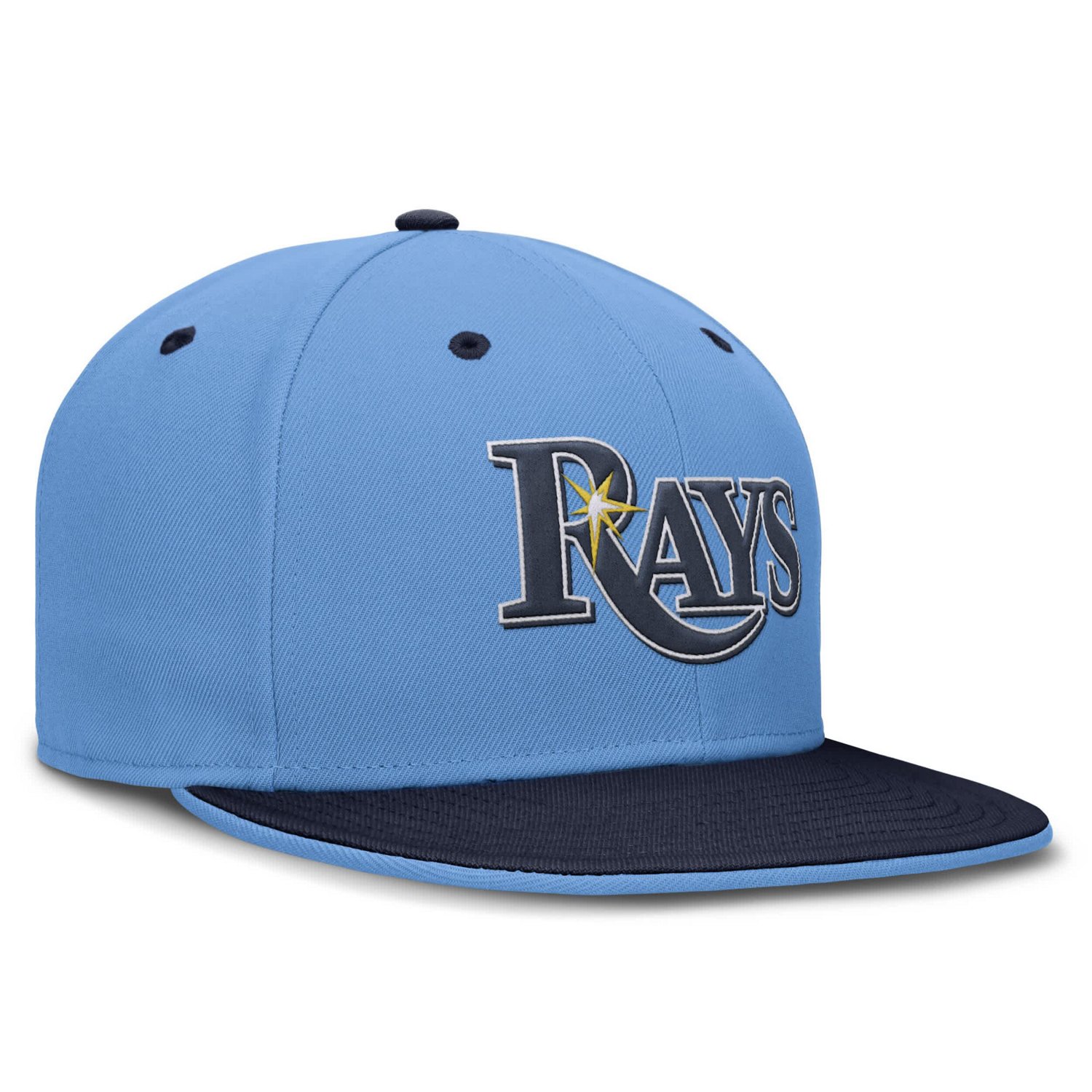 Nike Light Navy Tampa Bay Rays True Primetime Two-Tone Performance Fitted Hat                                                    - view number 3