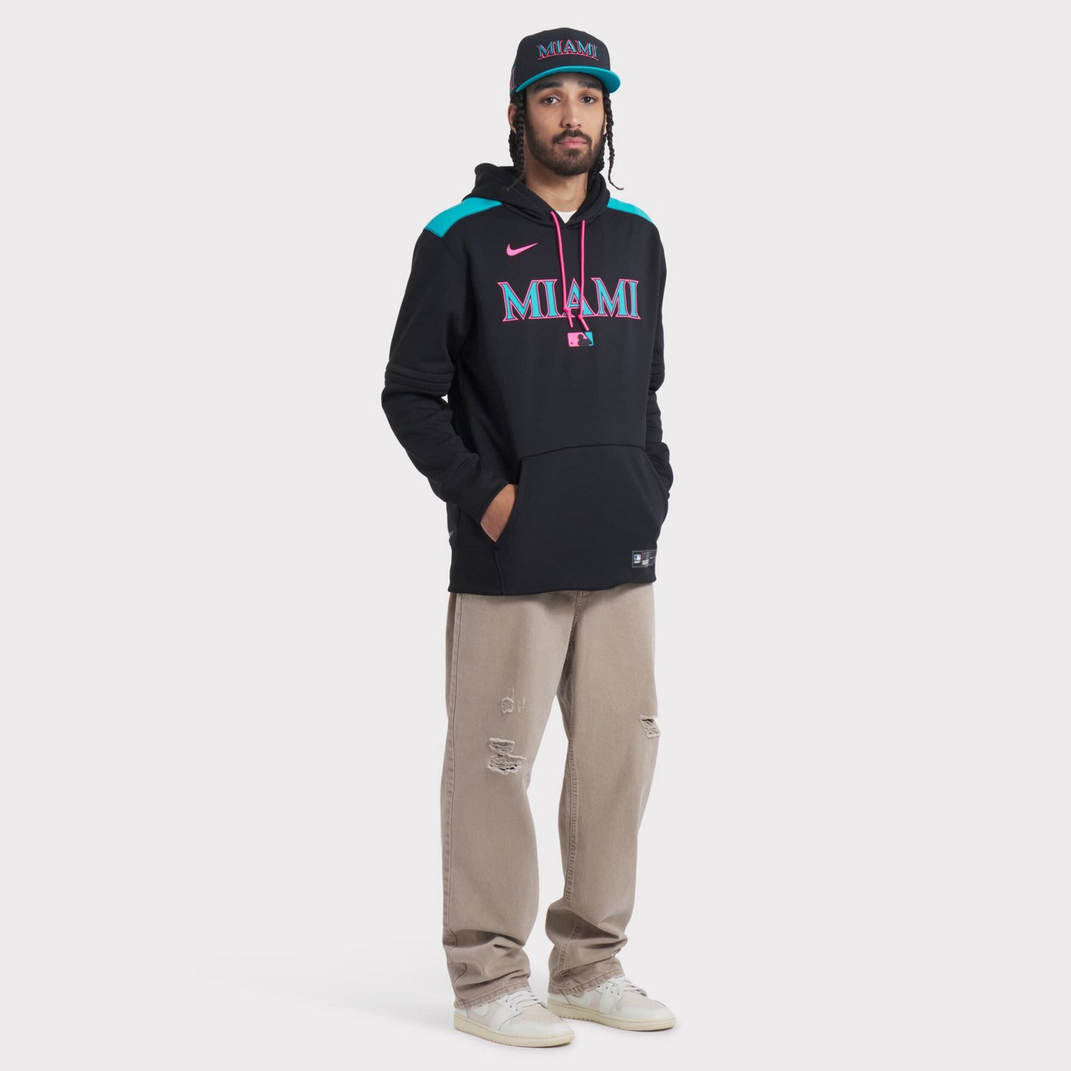 Nike Miami Marlins 2025 City Connect Performance Fitted Hat - view number 3