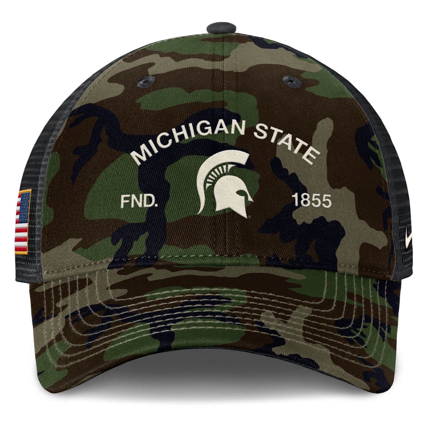 Nike Michigan State Spartans 2025 Military Appreciation Rise Adjustable Trucker Hat - view number 2