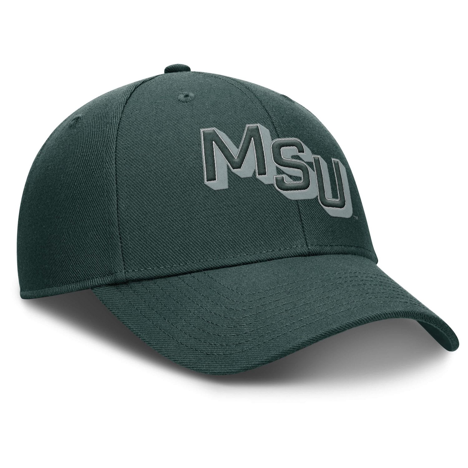 Nike Michigan State Spartans Slanted Primetime Rise Performance Adjustable Hat - view number 3