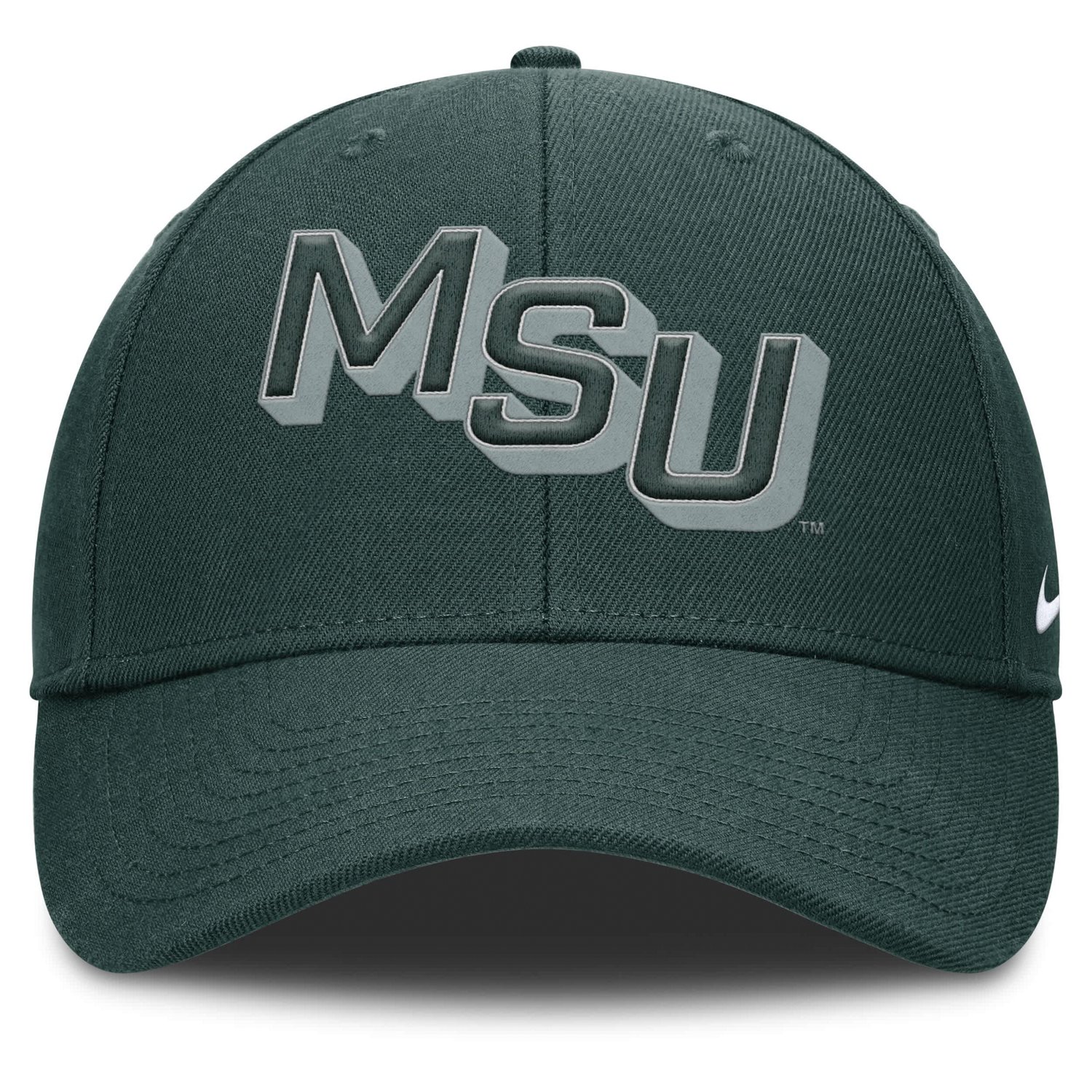 Nike Michigan State Spartans Slanted Primetime Rise Performance Adjustable Hat - view number 2