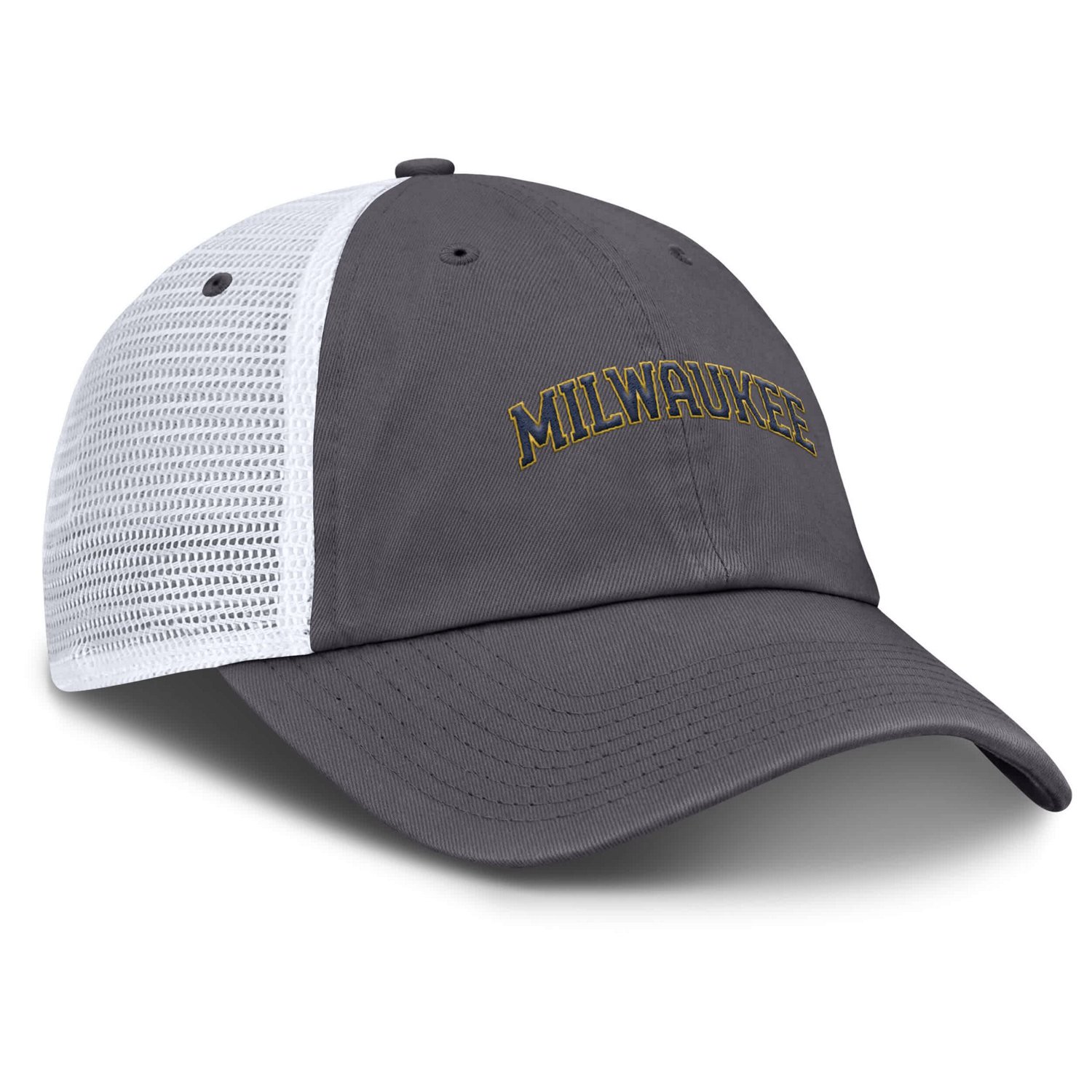 Nike Milwaukee Brewers Wordmark Club Adjustable Trucker Hat - view number 3