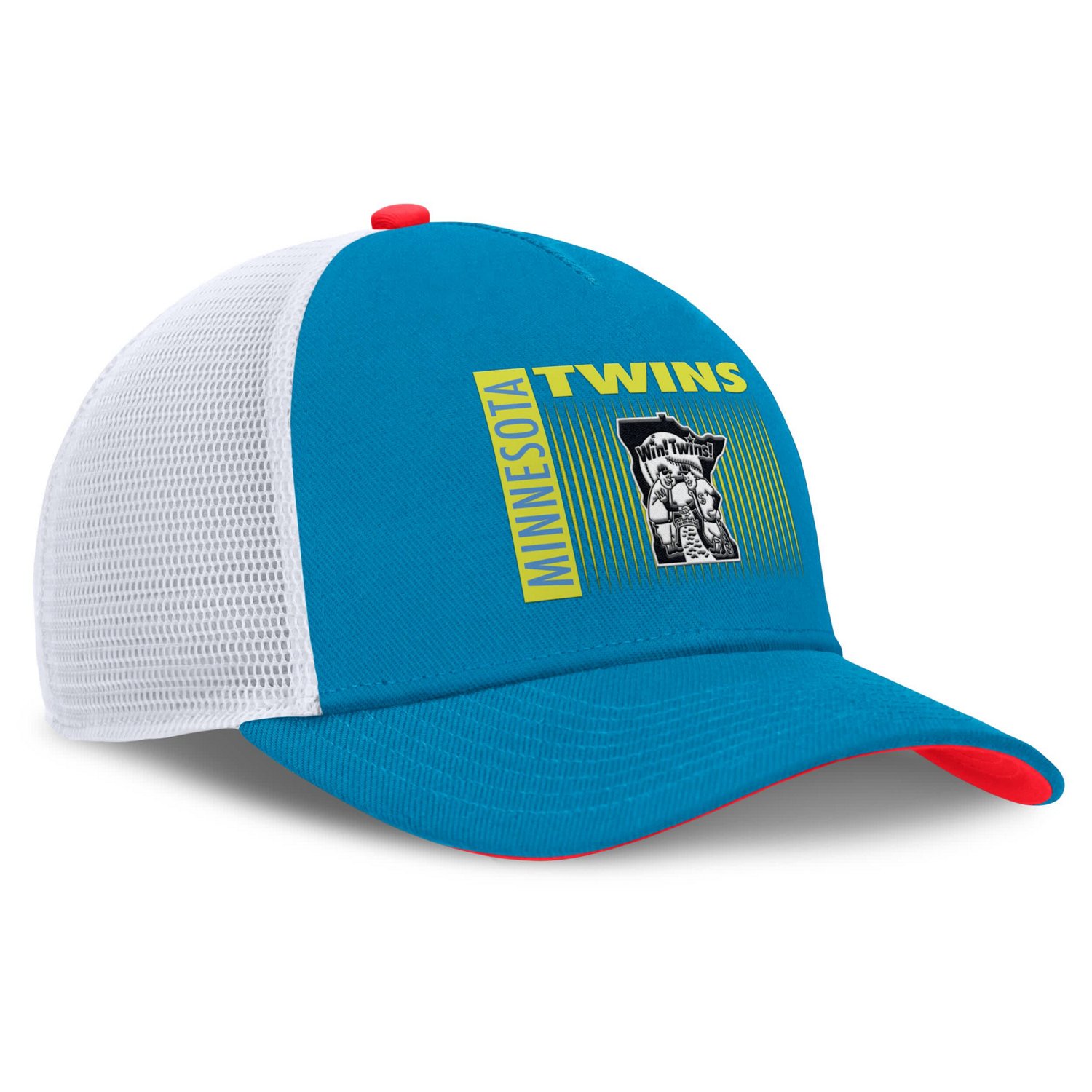 Nike Minnesota Twins Neon 90s Rise Structured Performance Adjustable Trucker Hat - view number 3
