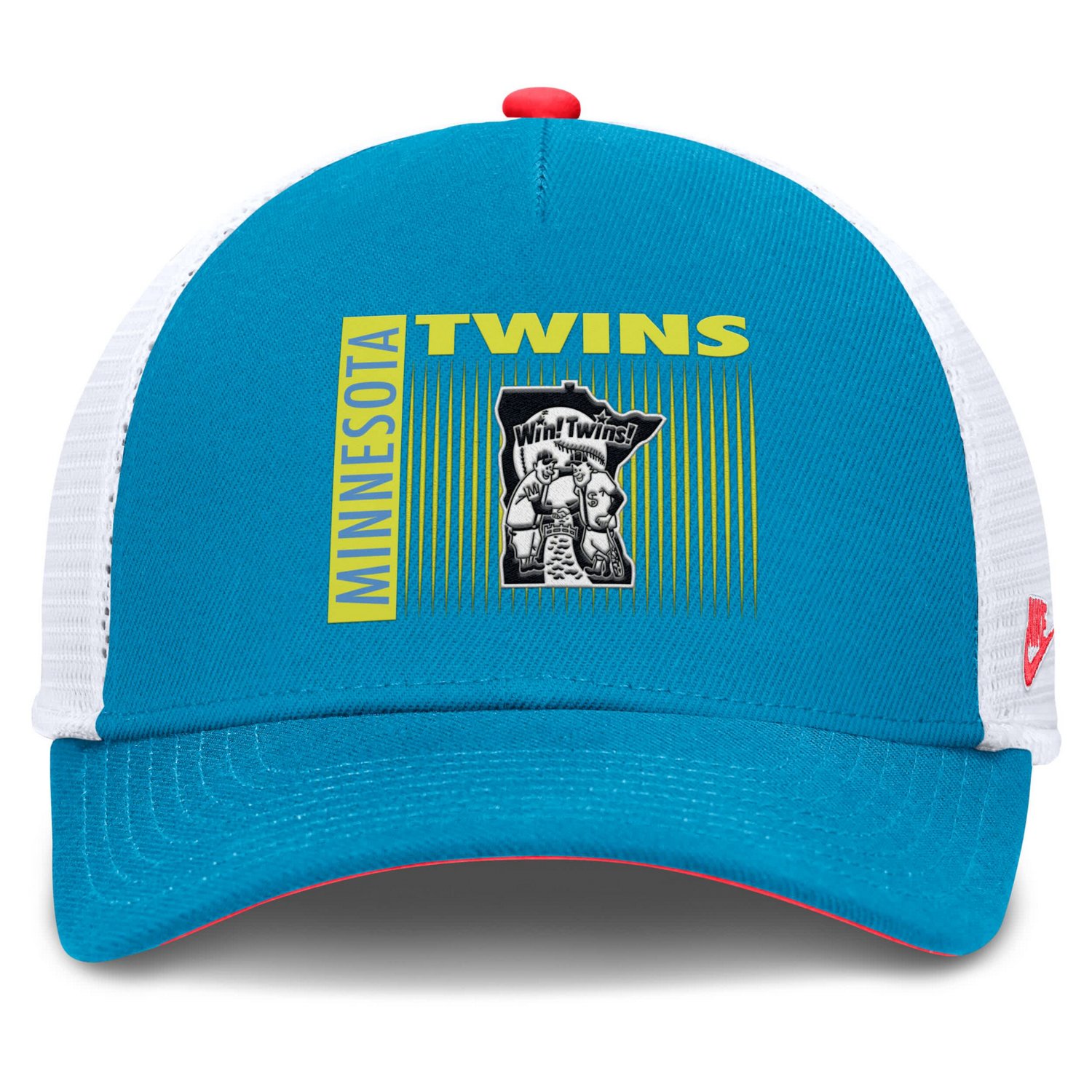 Nike Minnesota Twins Neon 90s Rise Structured Performance Adjustable Trucker Hat - view number 2