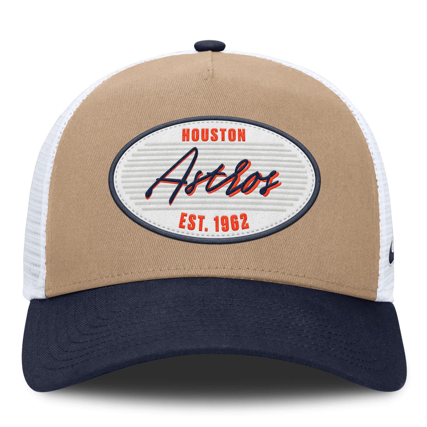 Nike Navy Houston Astros Rise A-Frame Trucker Adjustable Hat - view number 2