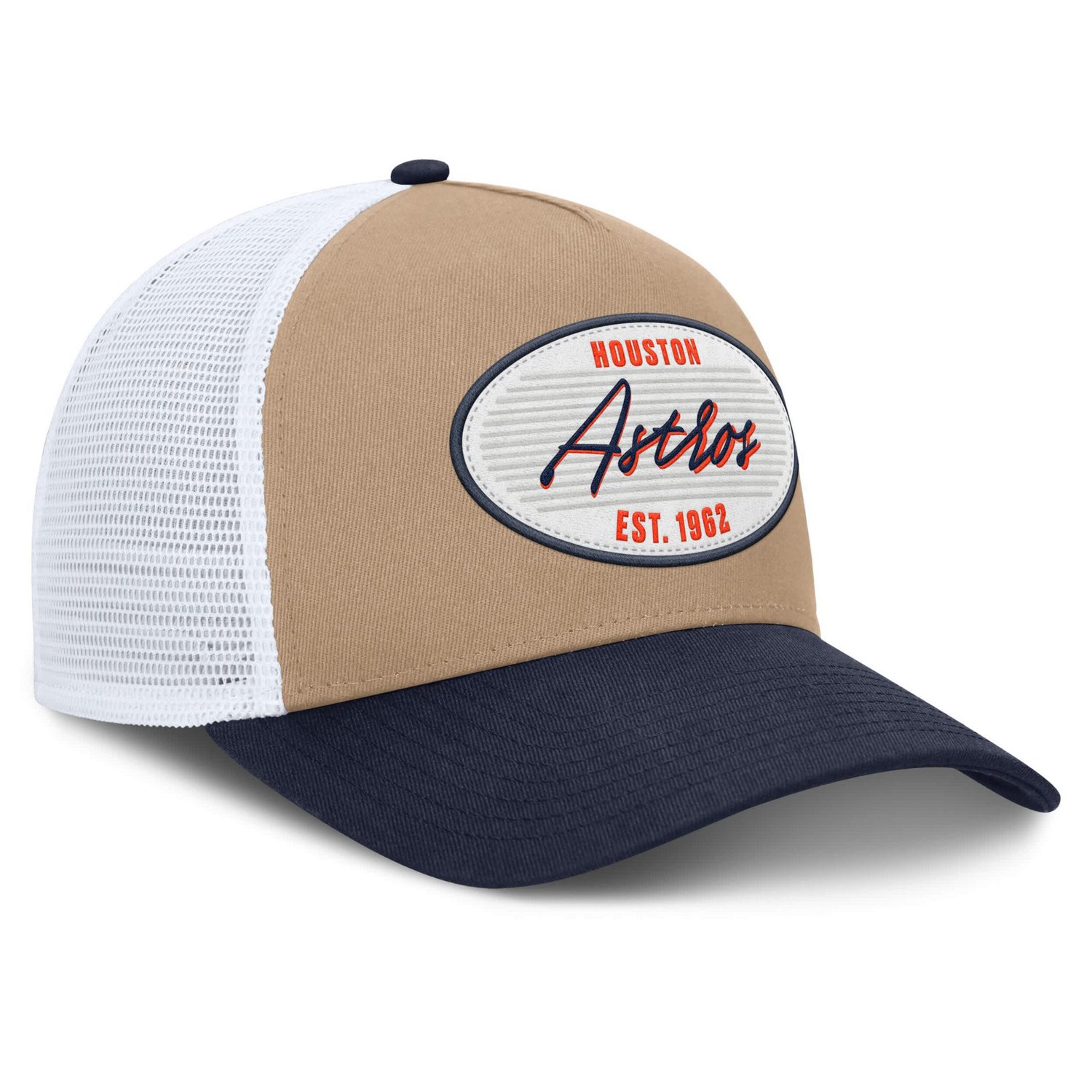 Nike Navy Houston Astros Rise A-Frame Trucker Adjustable Hat - view number 3