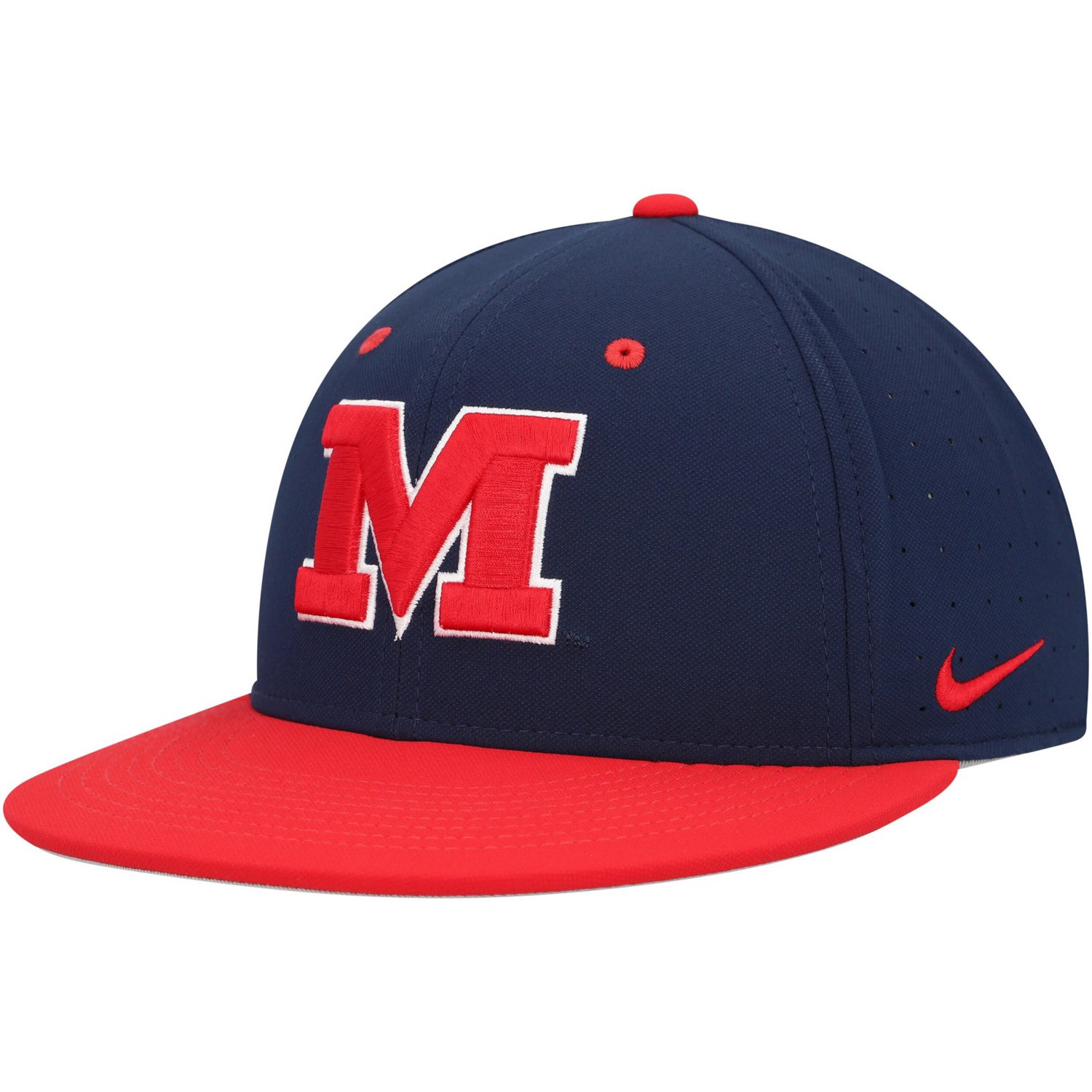 Nike Ole Miss Rebels Aero True Baseball Performance Fitted Hat