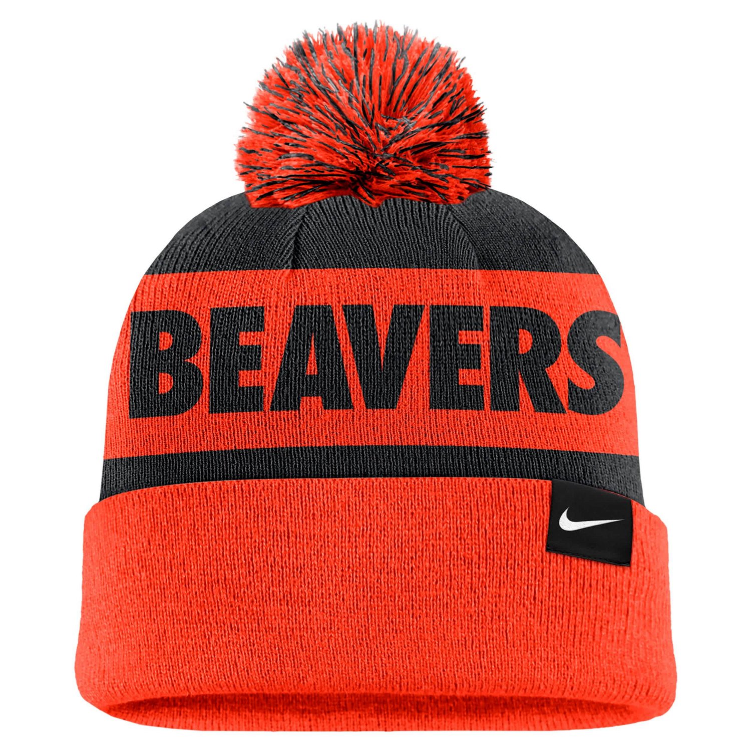 Nike Orange Oregon State Beavers Peak Stripe Cuffed Knit Hat with Pom - view number 2