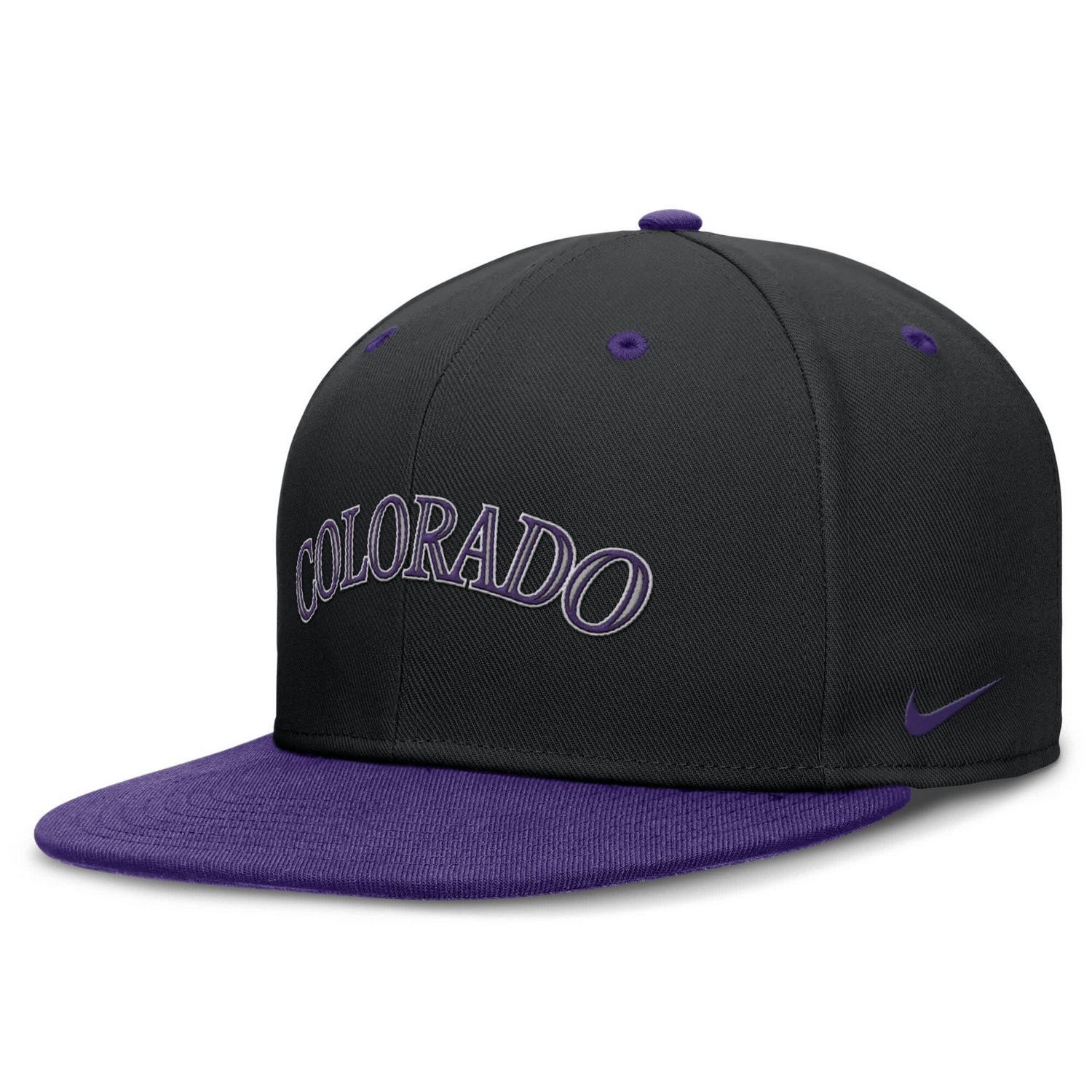 Nike Purple Colorado Rockies 25th Anniversary True Primetime Two-Tone Performance Fitted Hat                                     - view number 3