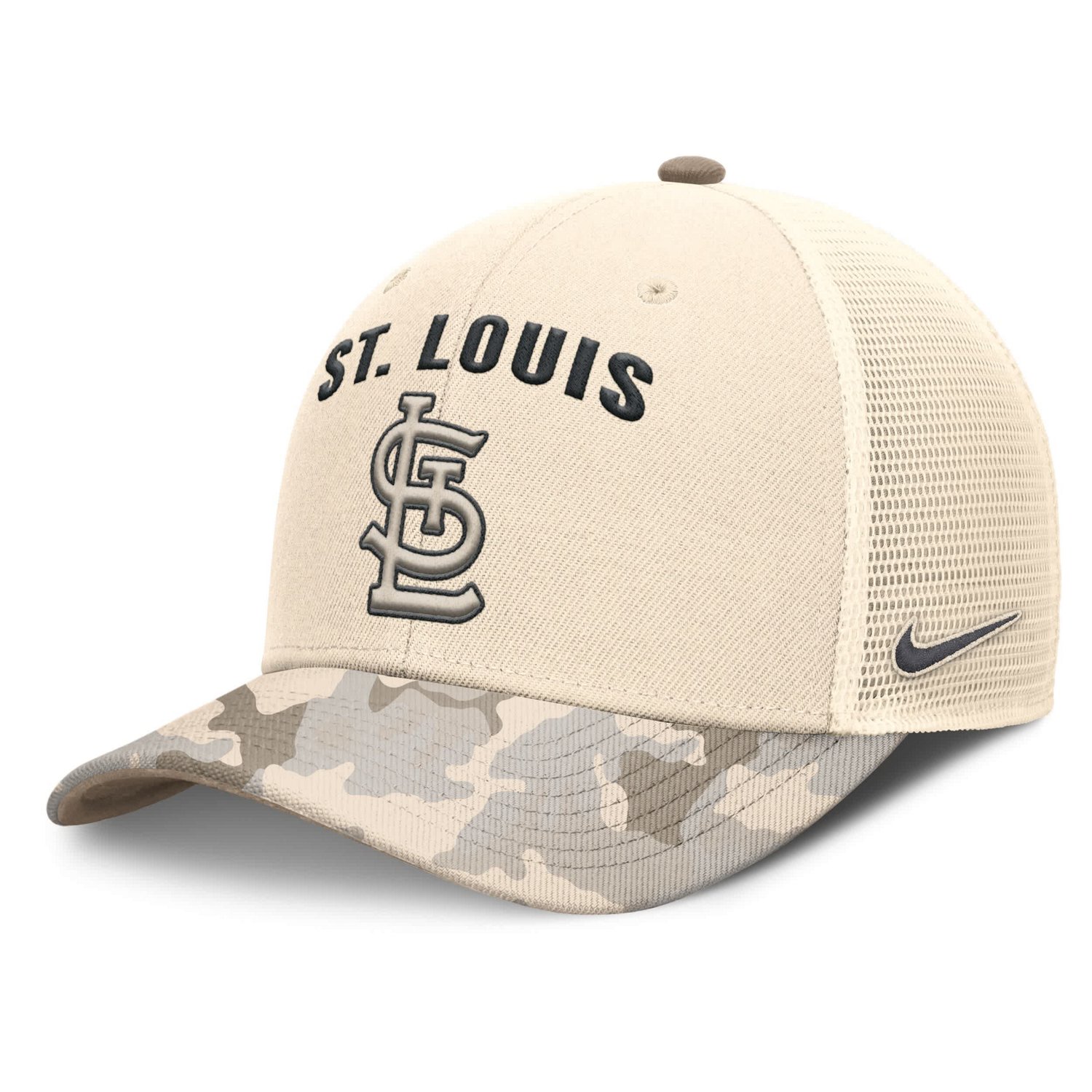 Nike St Louis Cardinals Camo Pack Rise Adjustable Trucker Hat