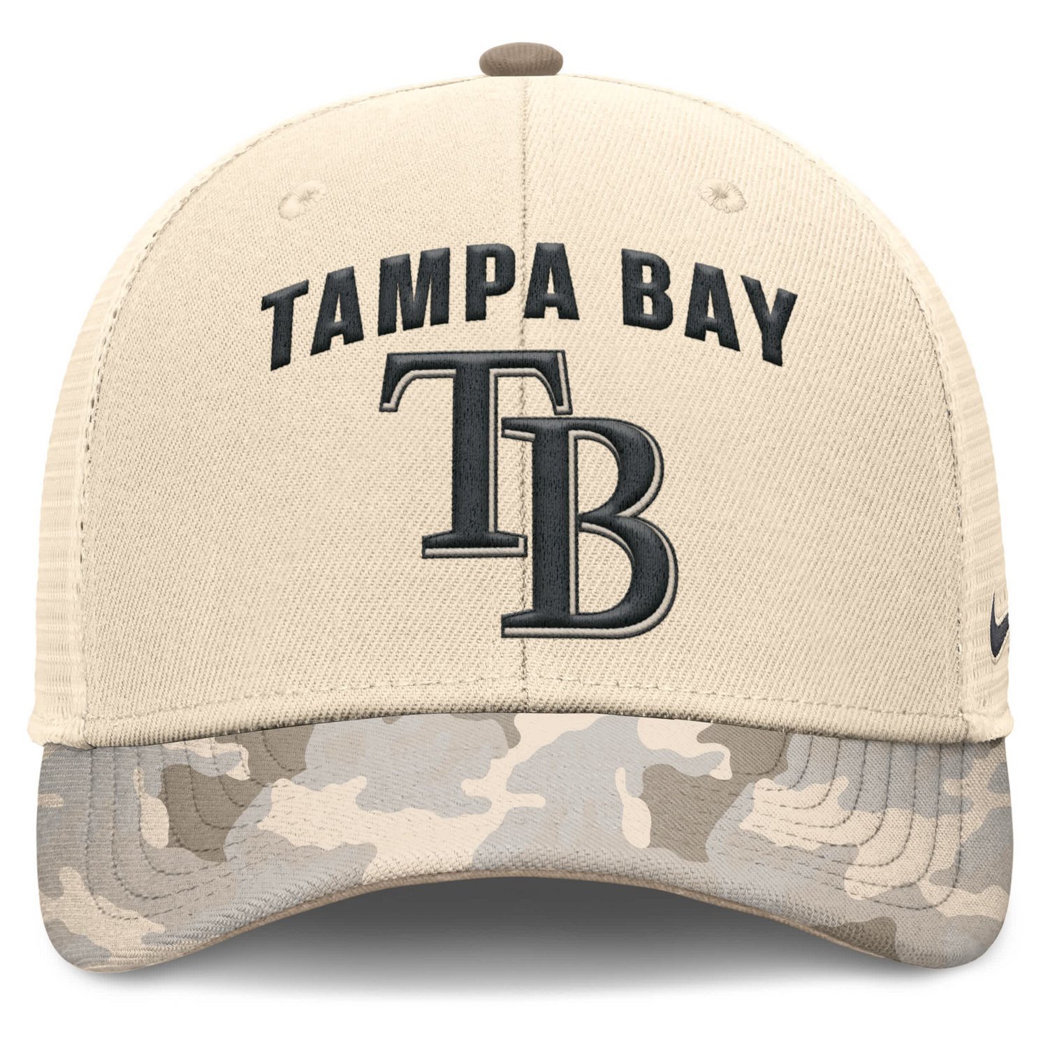Nike Tampa Bay Rays Camo Pack Rise Adjustable Trucker Hat