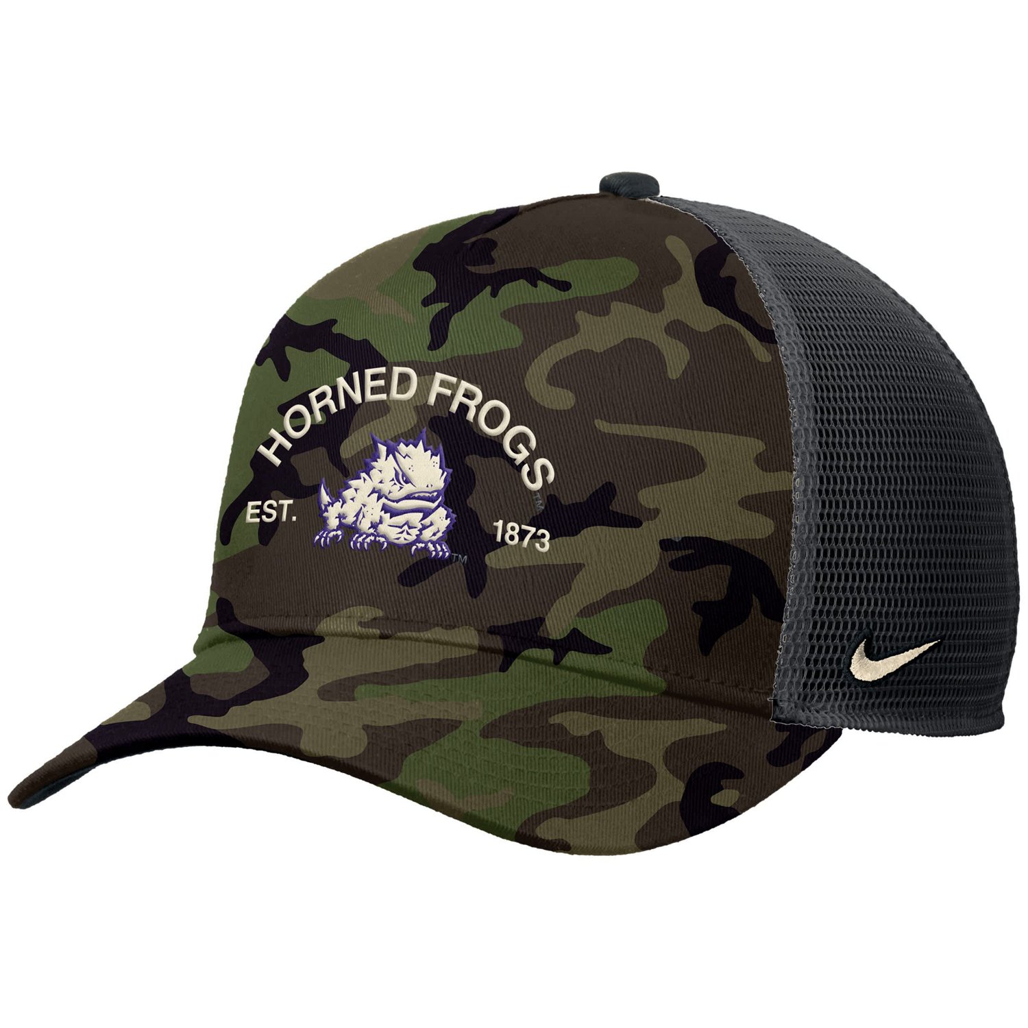 Nike TCU Horned Frogs 2025 Military Appreciation Rise Adjustable Trucker Hat - view number 2