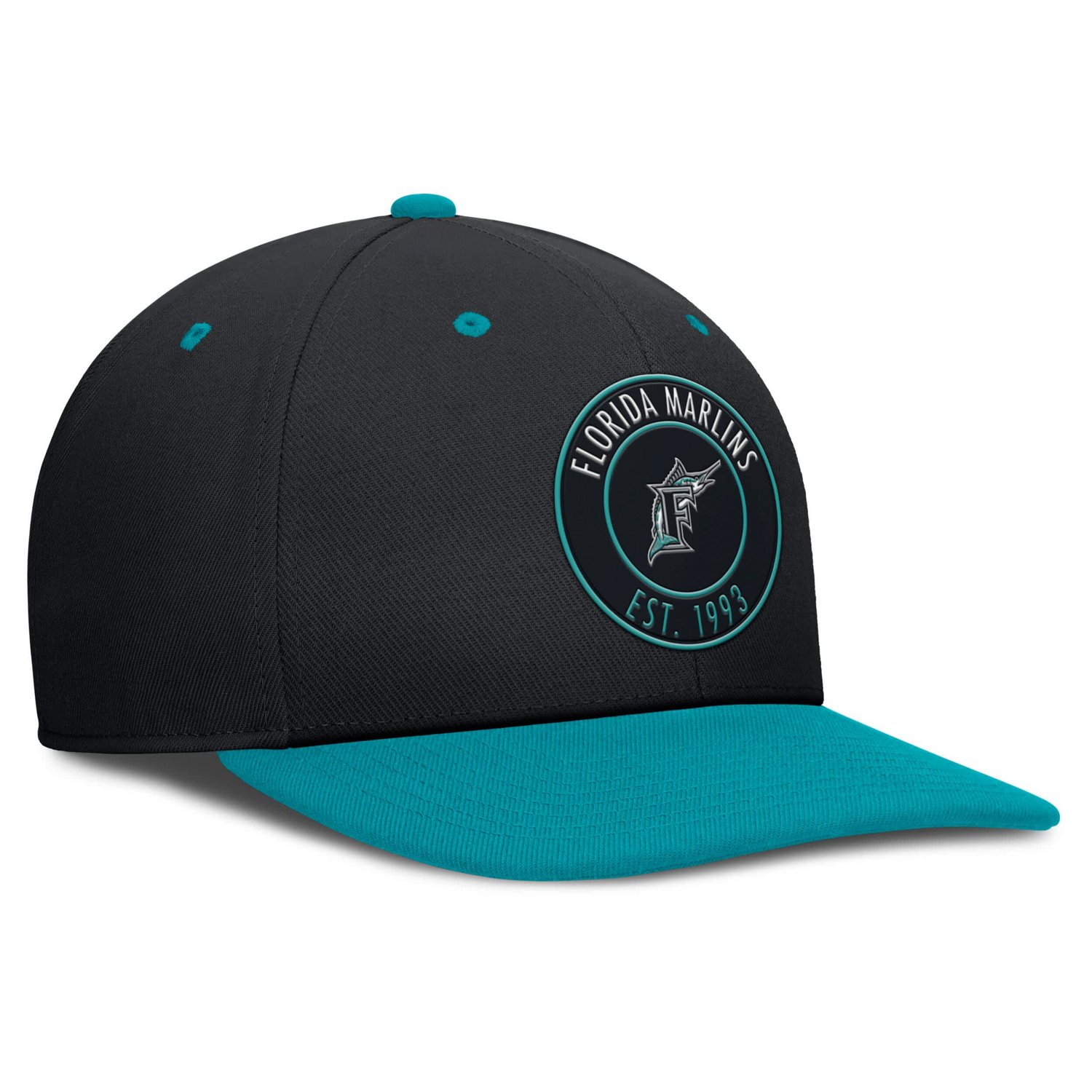 Nike Teal Florida Marlins Cooperstown Collection Pro Dri-FIT Snapback Hat - view number 3