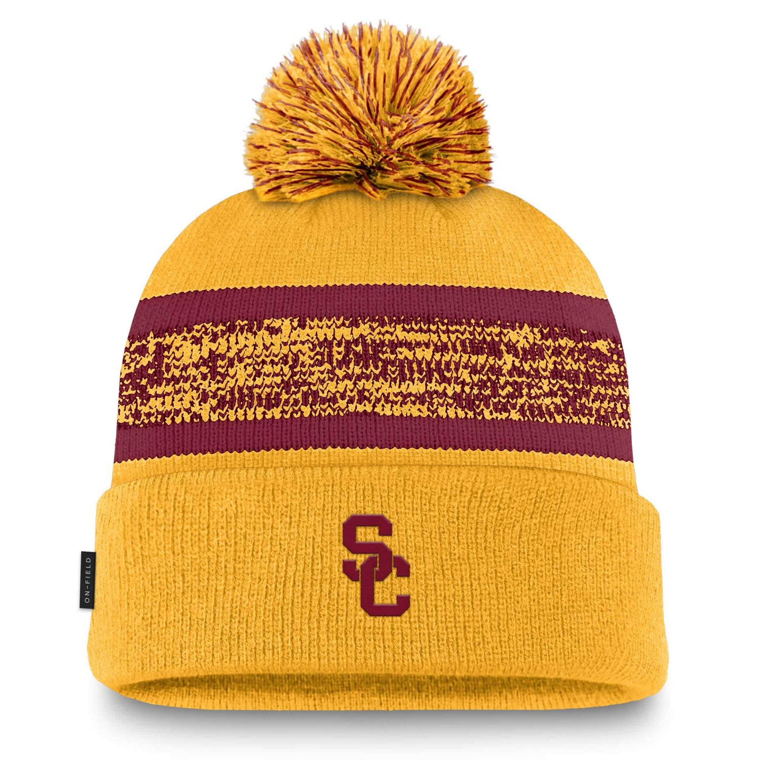 Nike USC Trojans On-Field Peak Cuffed Knit Hat with Pom