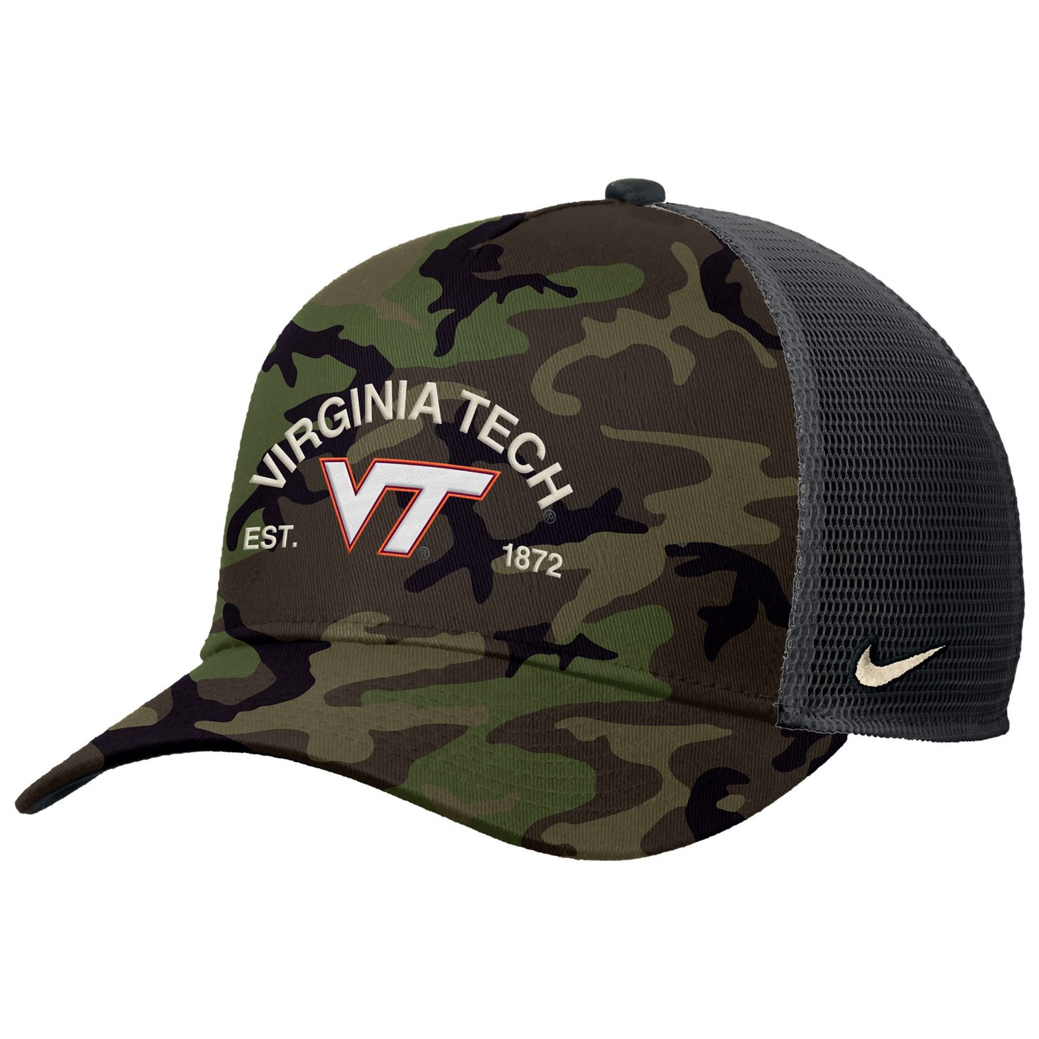 Nike Virginia Tech Hokies 2025 Military Appreciation Rise Adjustable Trucker Hat - view number 1