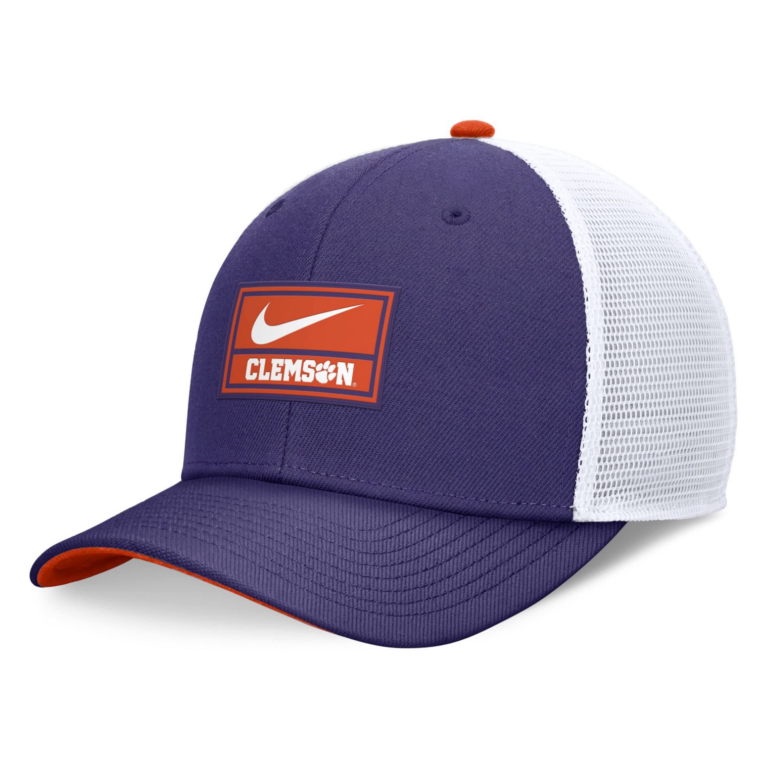Nike White Clemson Tigers 2024 On Field Swoosh Trucker Adjustable Hat                                                            - view number 3