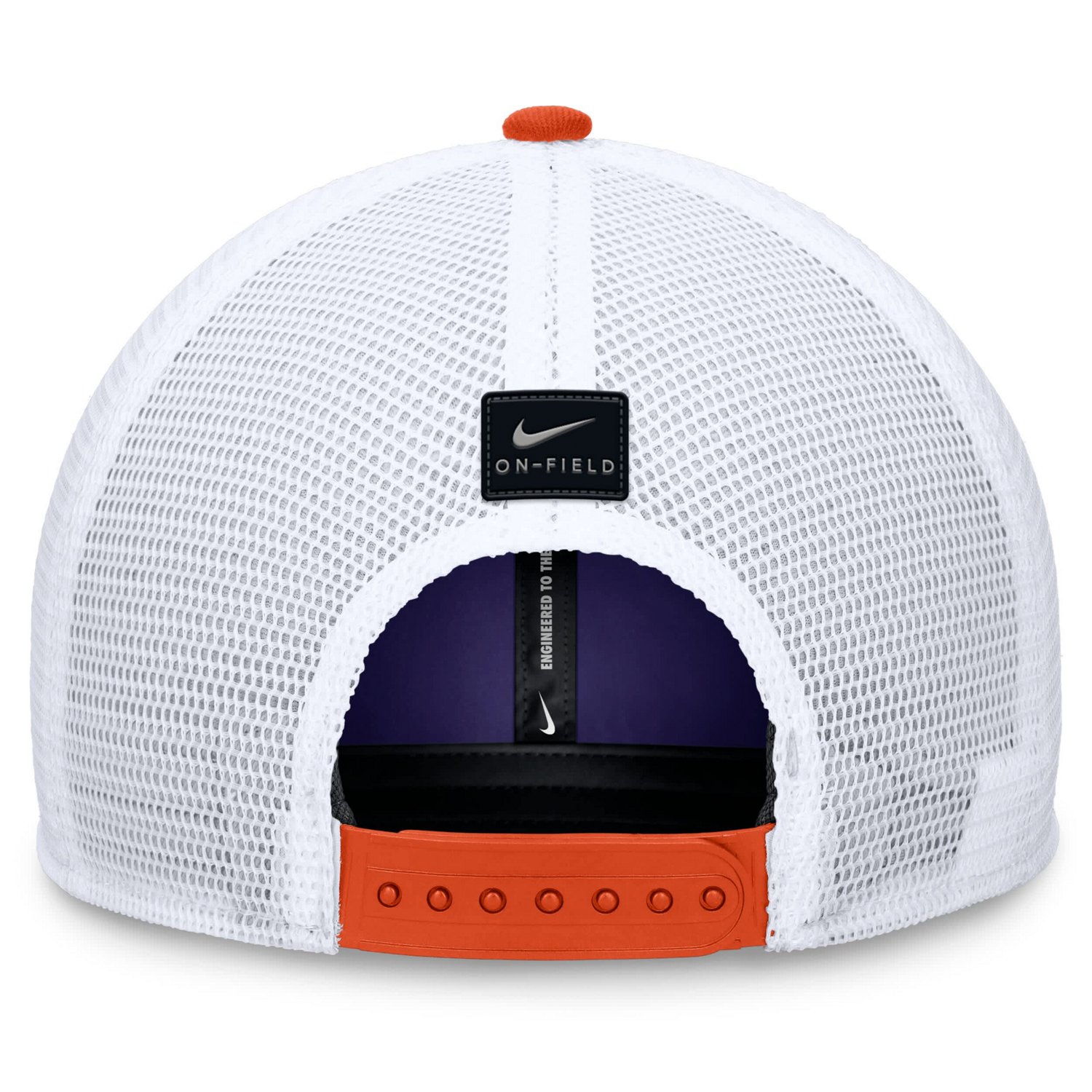 Nike White Clemson Tigers 2024 On Field Swoosh Trucker Adjustable Hat                                                            - view number 4