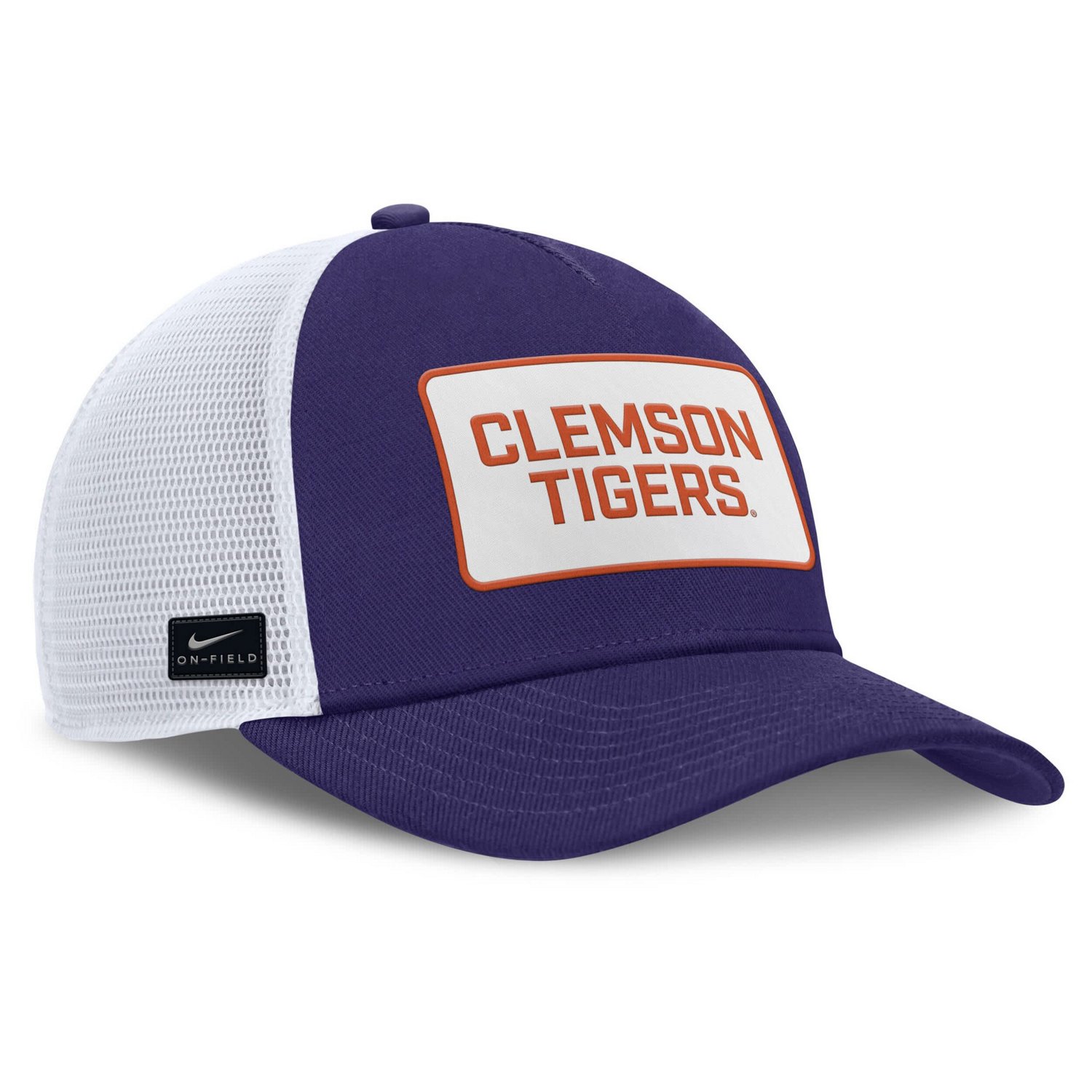 Nike White Clemson Tigers 2025 On-Field Rise Patch Trucker Adjustable Hat