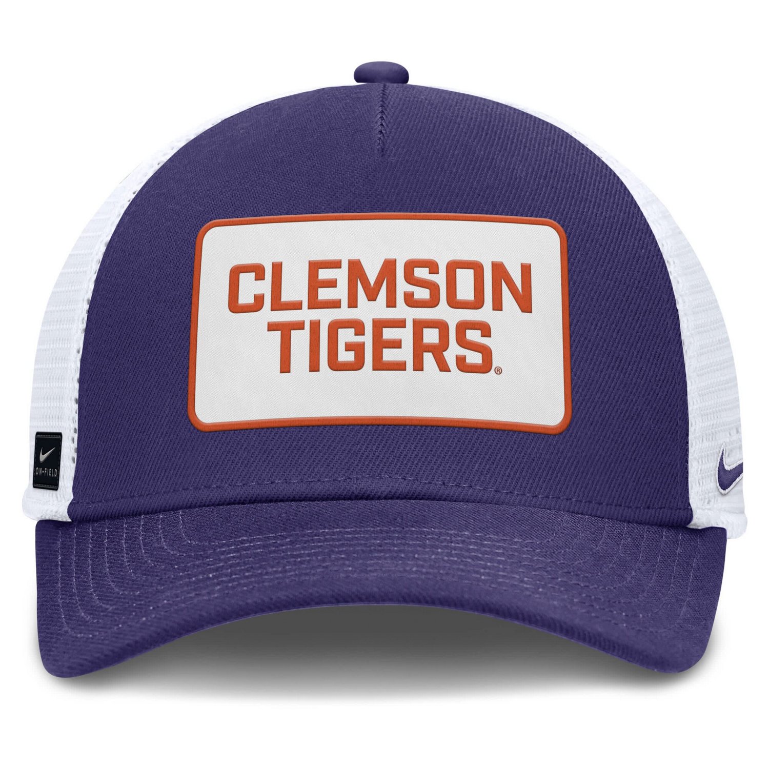 Nike White Clemson Tigers 2025 On-Field Rise Patch Trucker Adjustable Hat