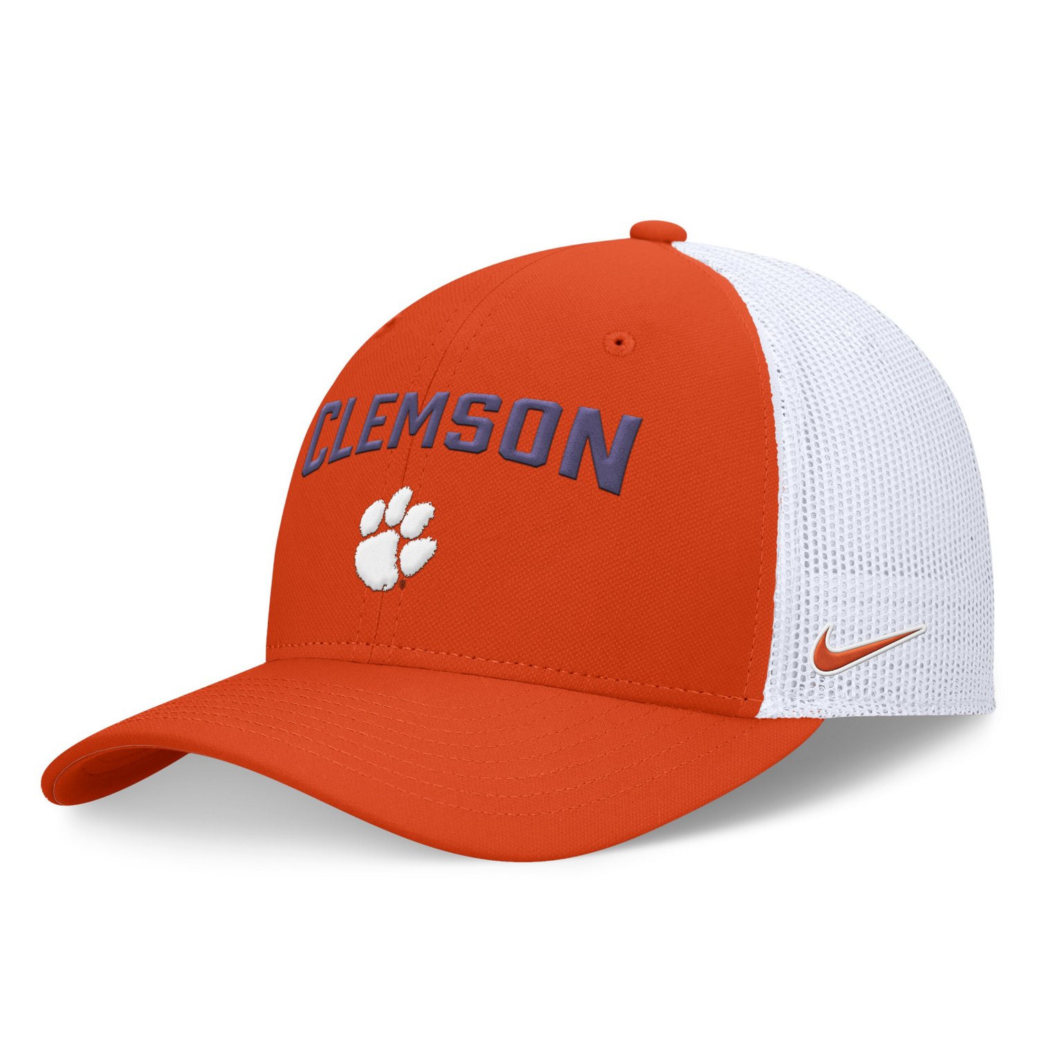 Nike /White Clemson Tigers Primetime Rise City Trucker Adjustable Hat - view number 3