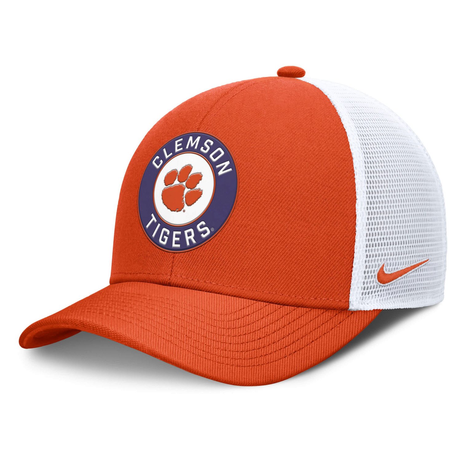 Nike White Clemson Tigers Rise Primetime Performance Trucker Adjustable Hat
