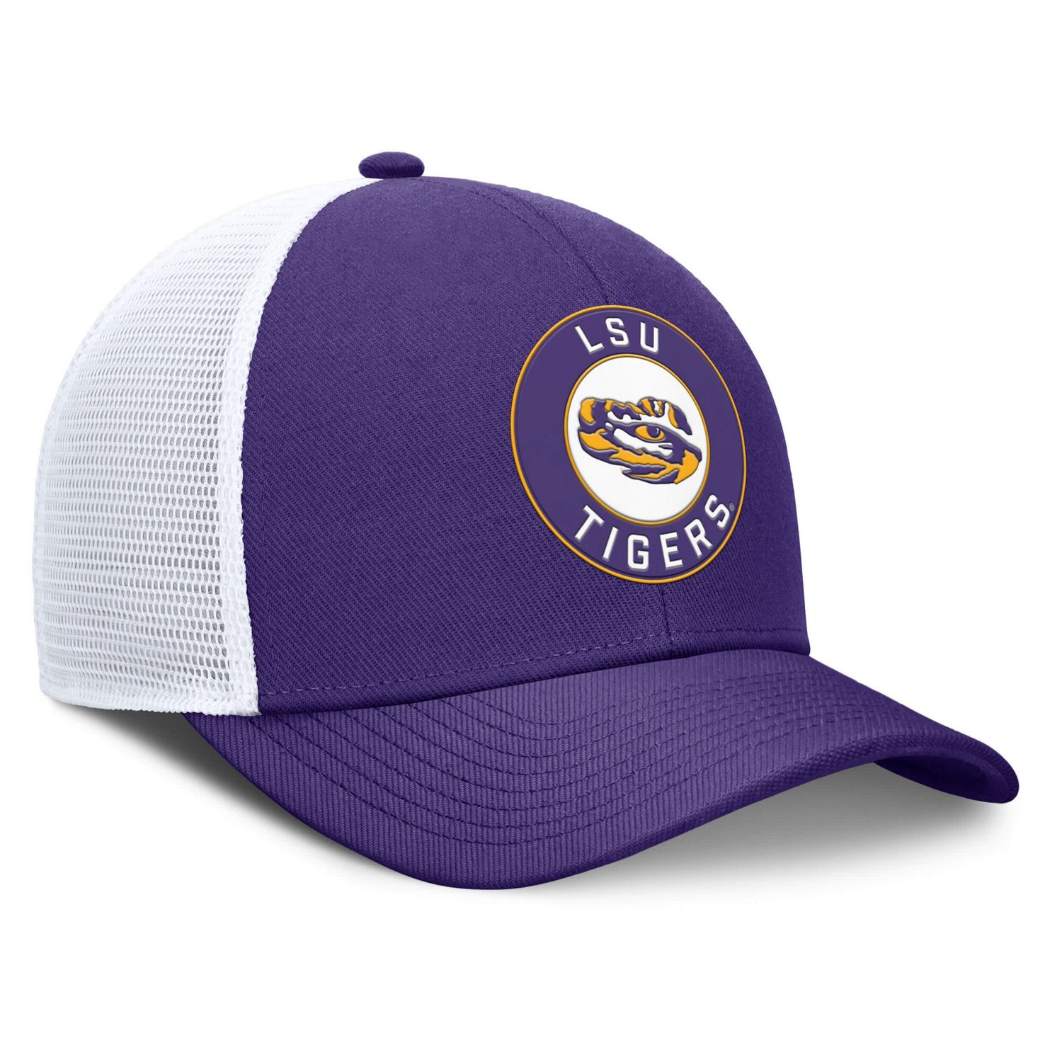 Nike White LSU Tigers Rise Primetime Performance Trucker Adjustable Hat