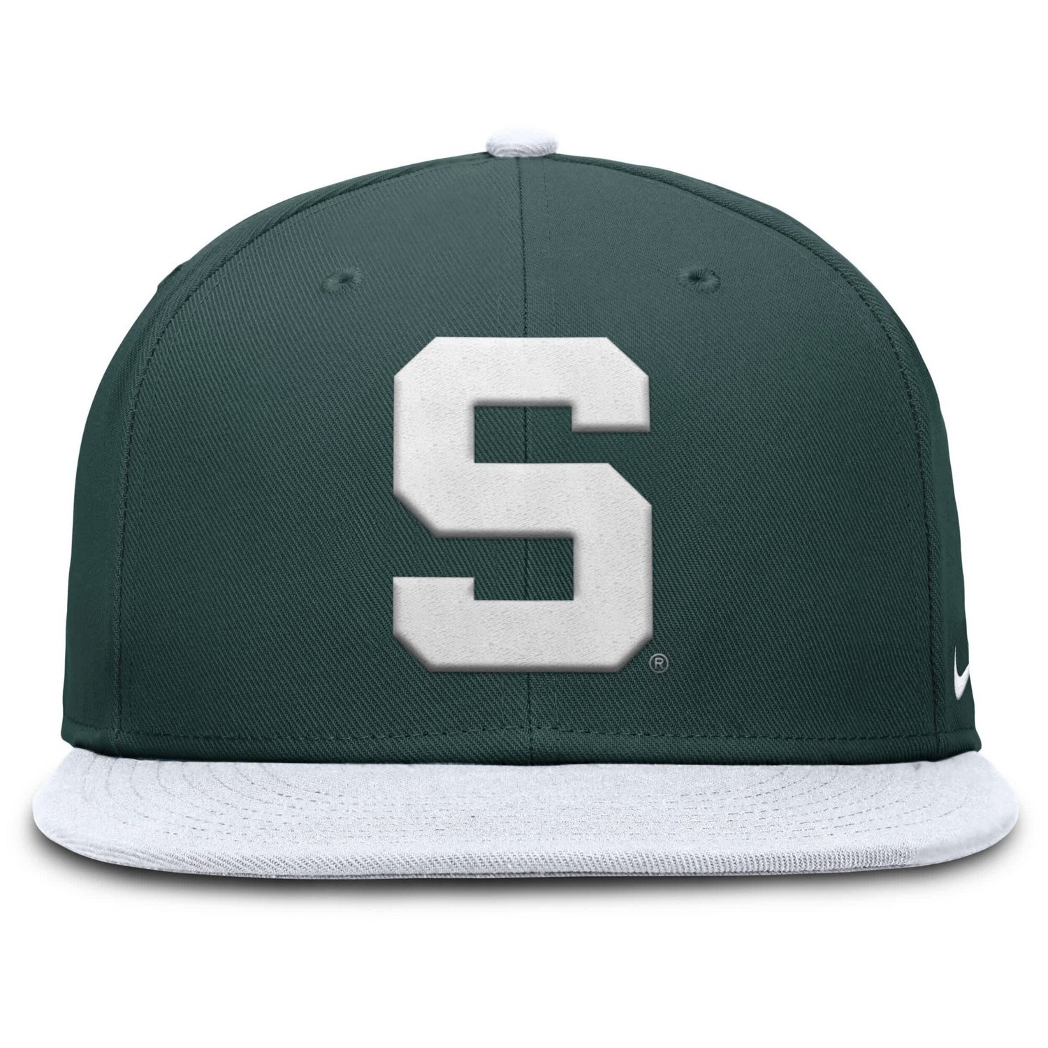 Nike White Michigan State Spartans Two-Tone Primetime Performance Fitted Hat