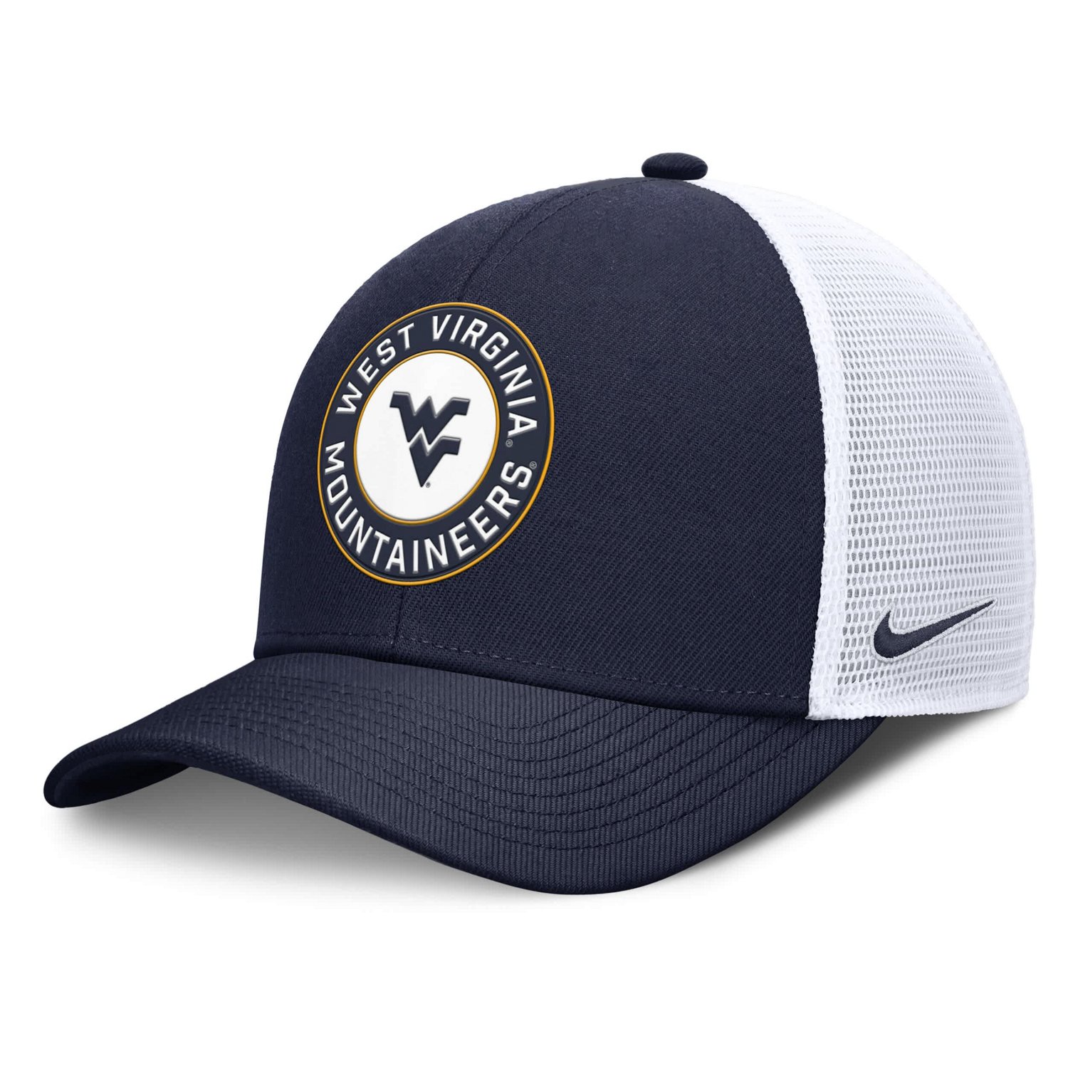 Nike White West Virginia Mountaineers Rise Primetime Performance Trucker Adjustable Hat