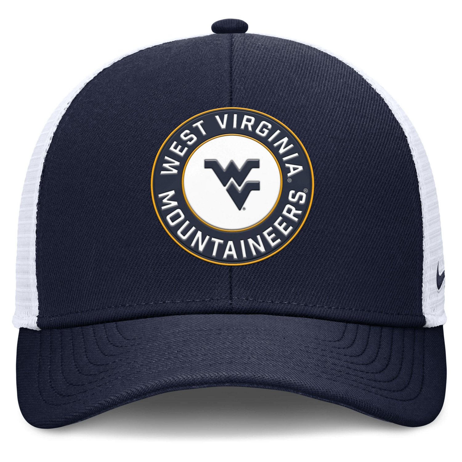 Nike White West Virginia Mountaineers Rise Primetime Performance Trucker Adjustable Hat
