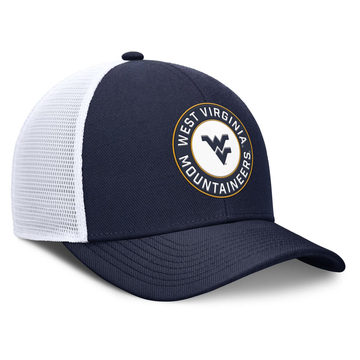 Nike White West Virginia Mountaineers Rise Primetime Performance Trucker Adjustable Hat