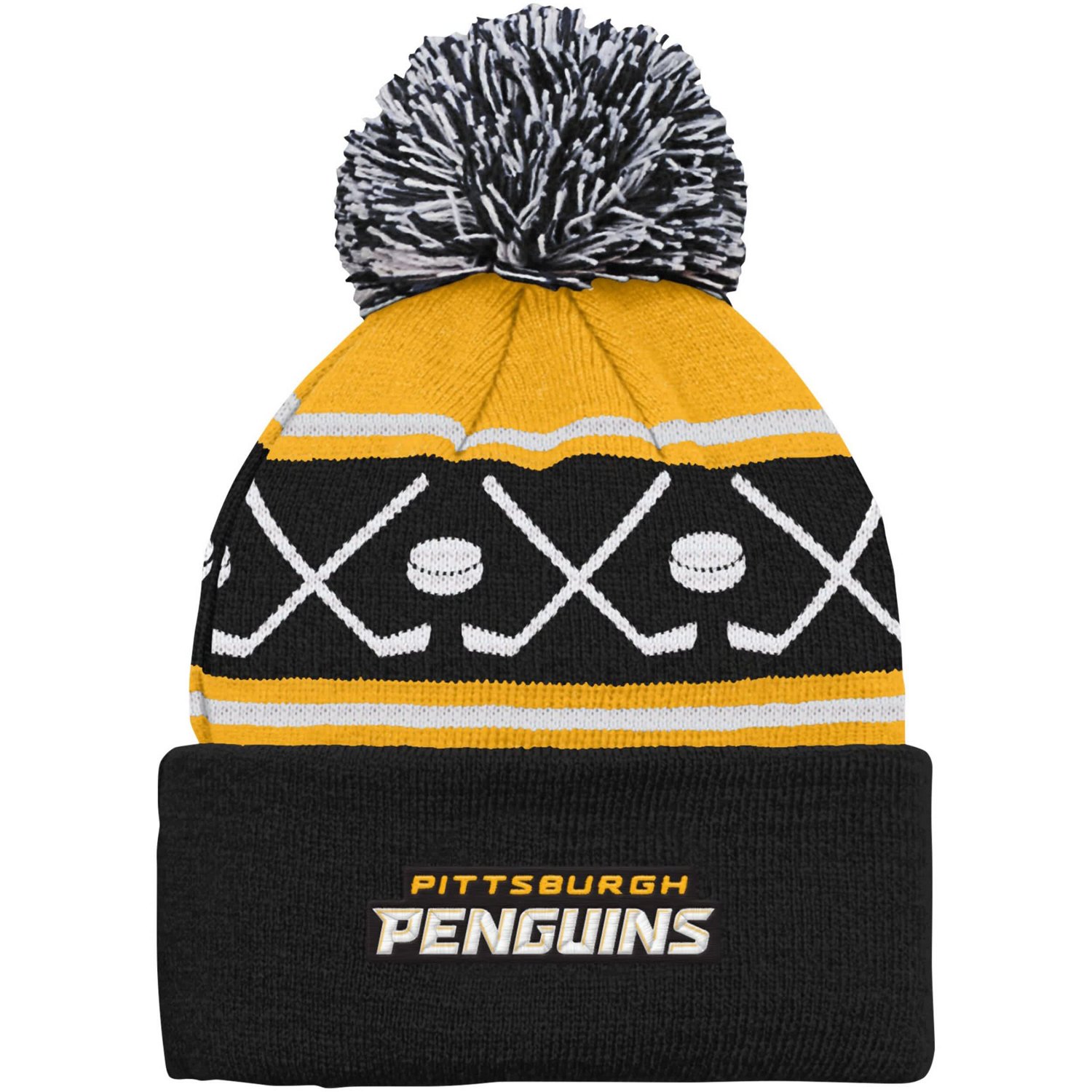 Pittsburgh Penguins Face-Off Cuffed Knit Hat with Pom - view number 2